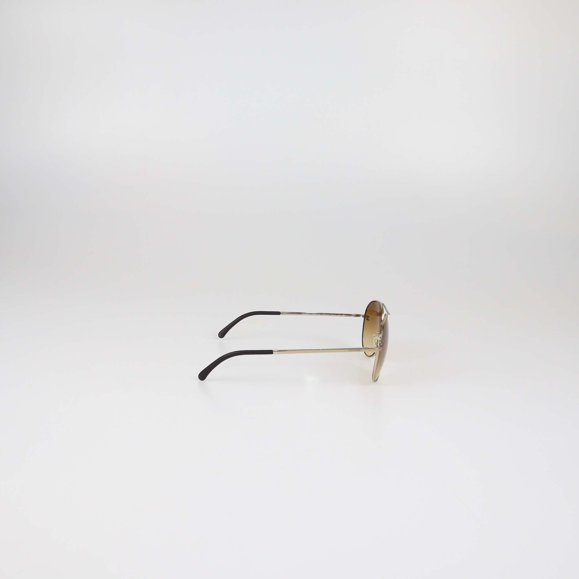 Chanel Gold/Brown Gradient Aviator Sunglasses