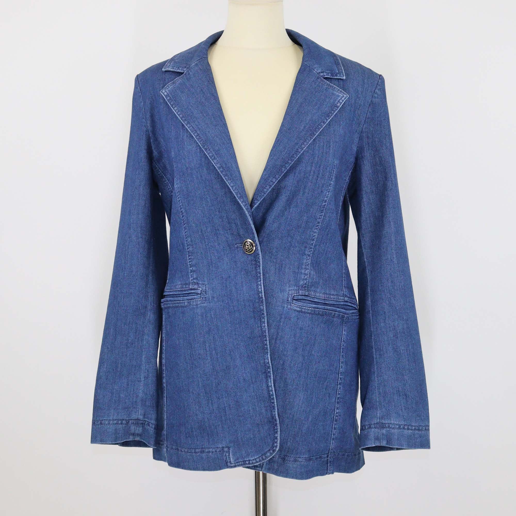Marella Blue Denim Single Breasted Blazer