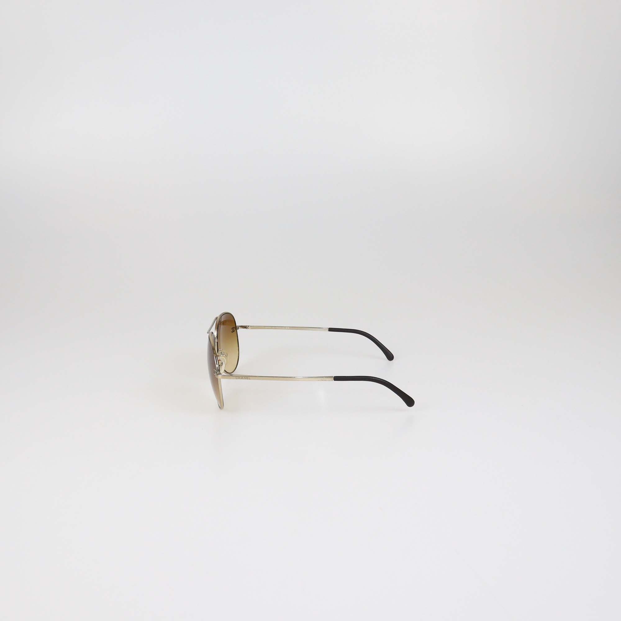 Chanel Gold/Brown Gradient Aviator Sunglasses