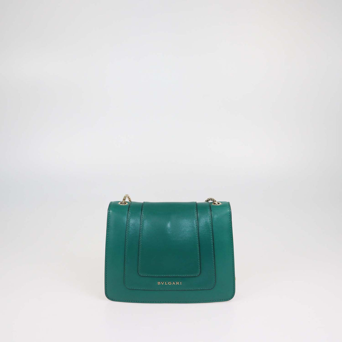 Bvlgari Green Leather Serpenti Forever Crossbody Bag