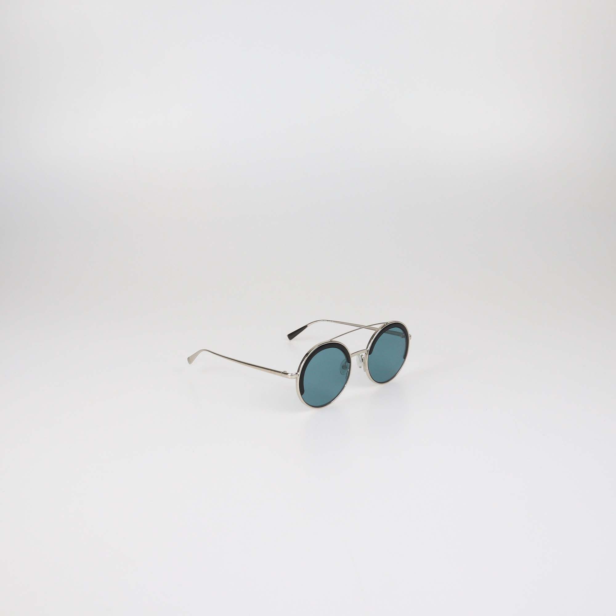 Max Mara Silver/Black MM Aileen Round Sunglasses