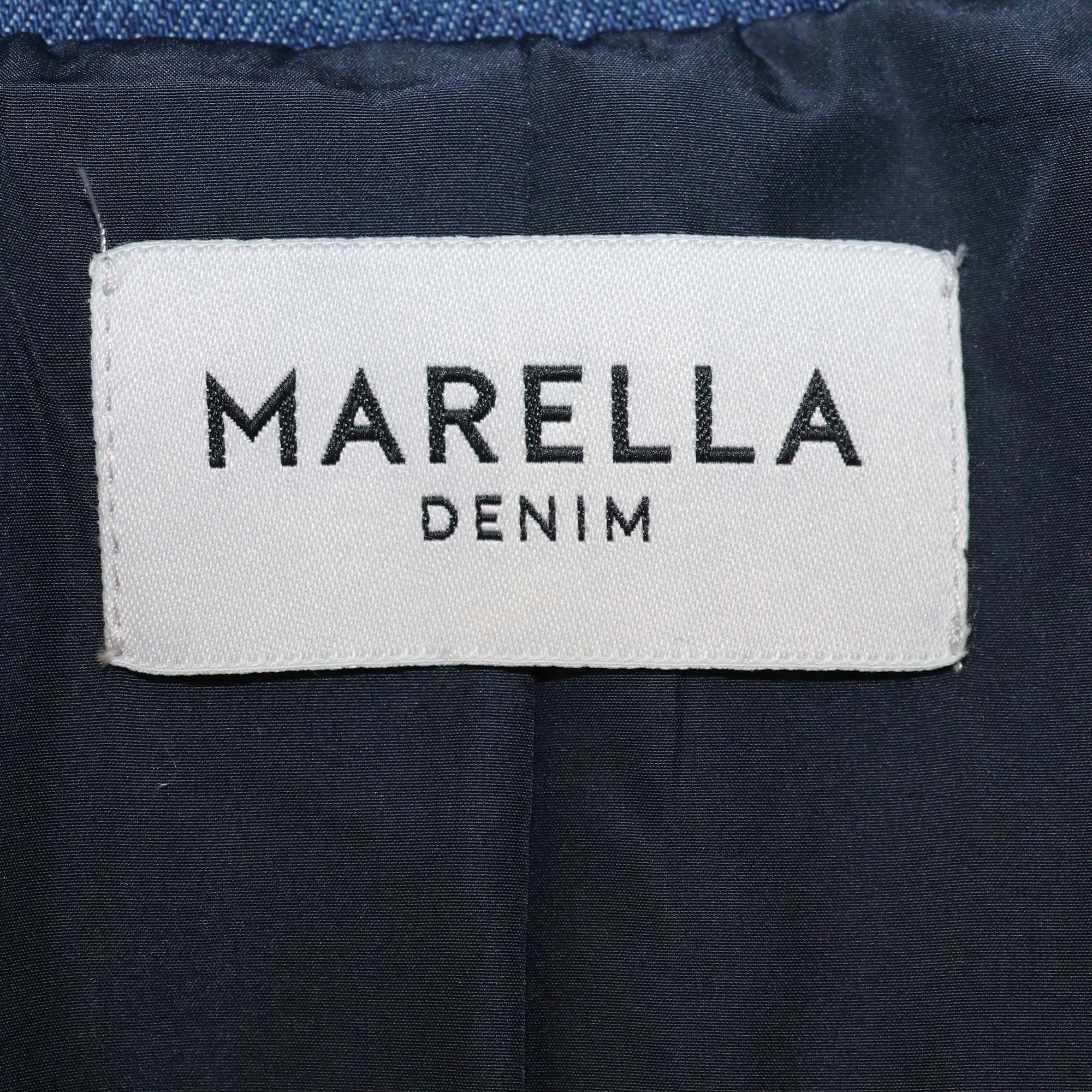 Marella Blue Denim Single Breasted Blazer