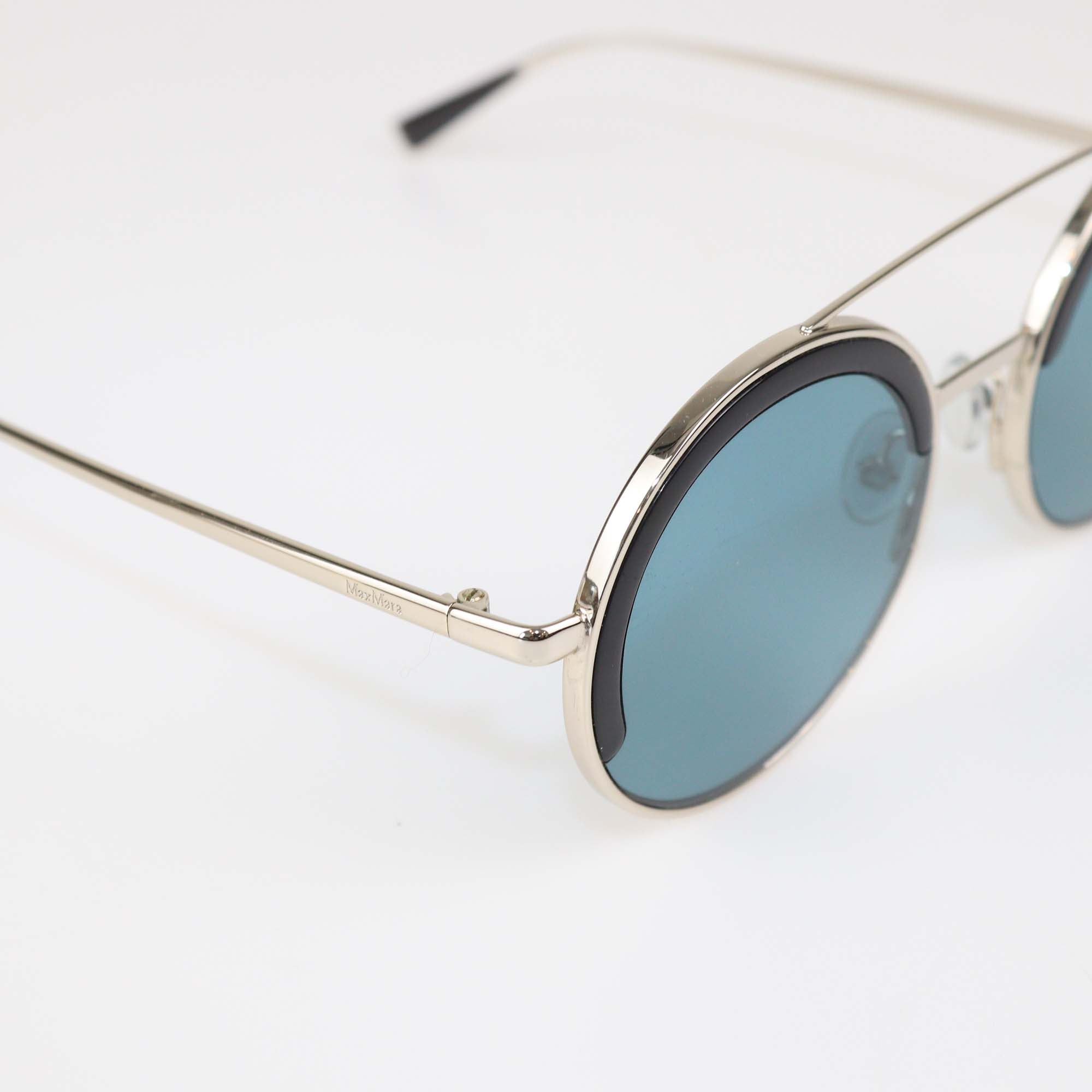 Max Mara Silver/Black MM Aileen Round Sunglasses