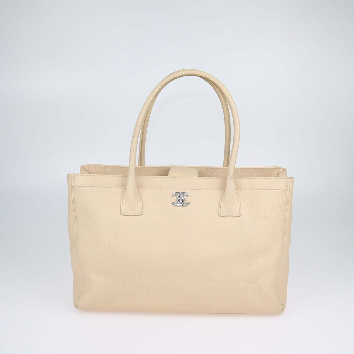 Chanel Cream Leather Executive Cerf Shopper Tote