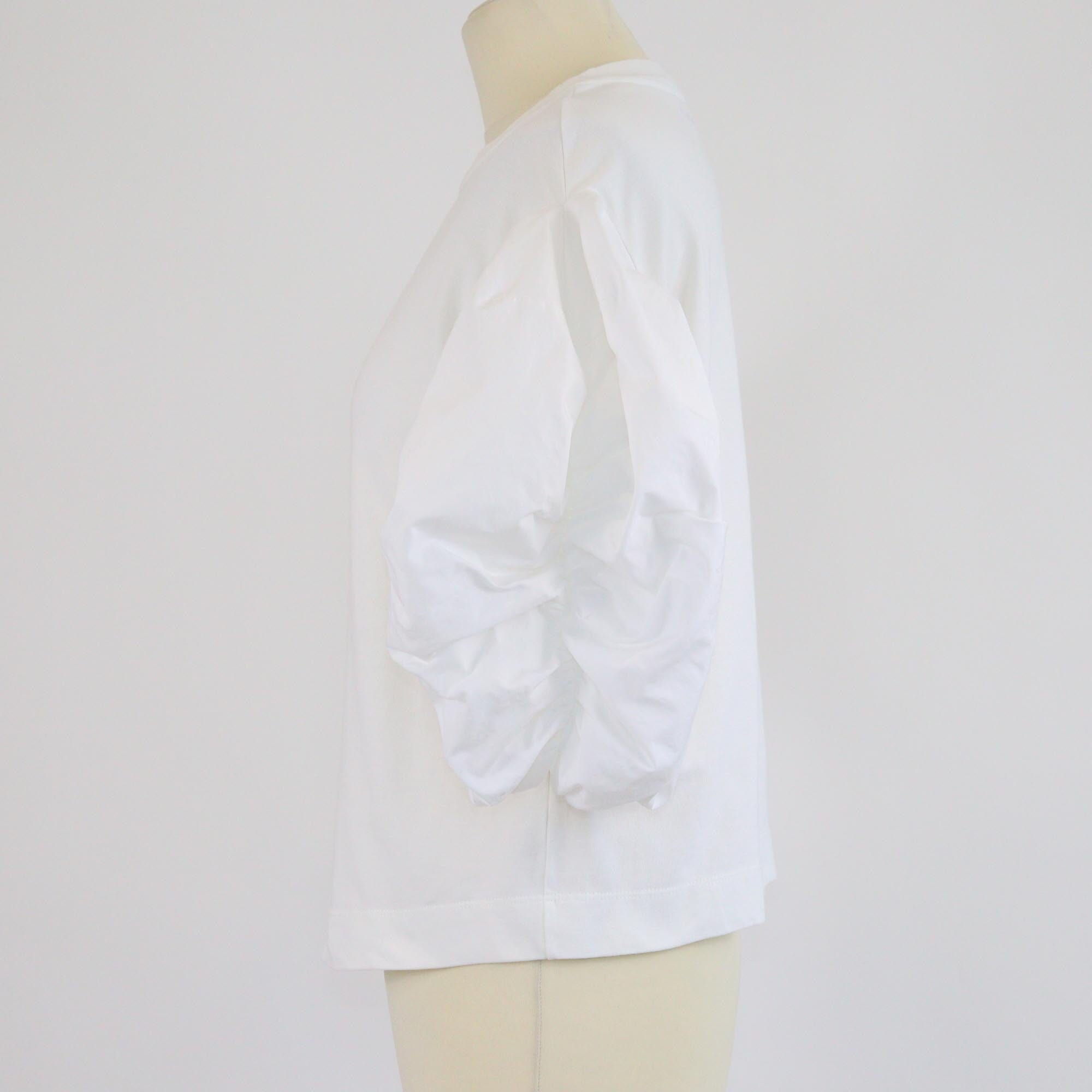 Alexander McQueen White Ruched Puff Sleeve Shirt Womens Alexander McQueen