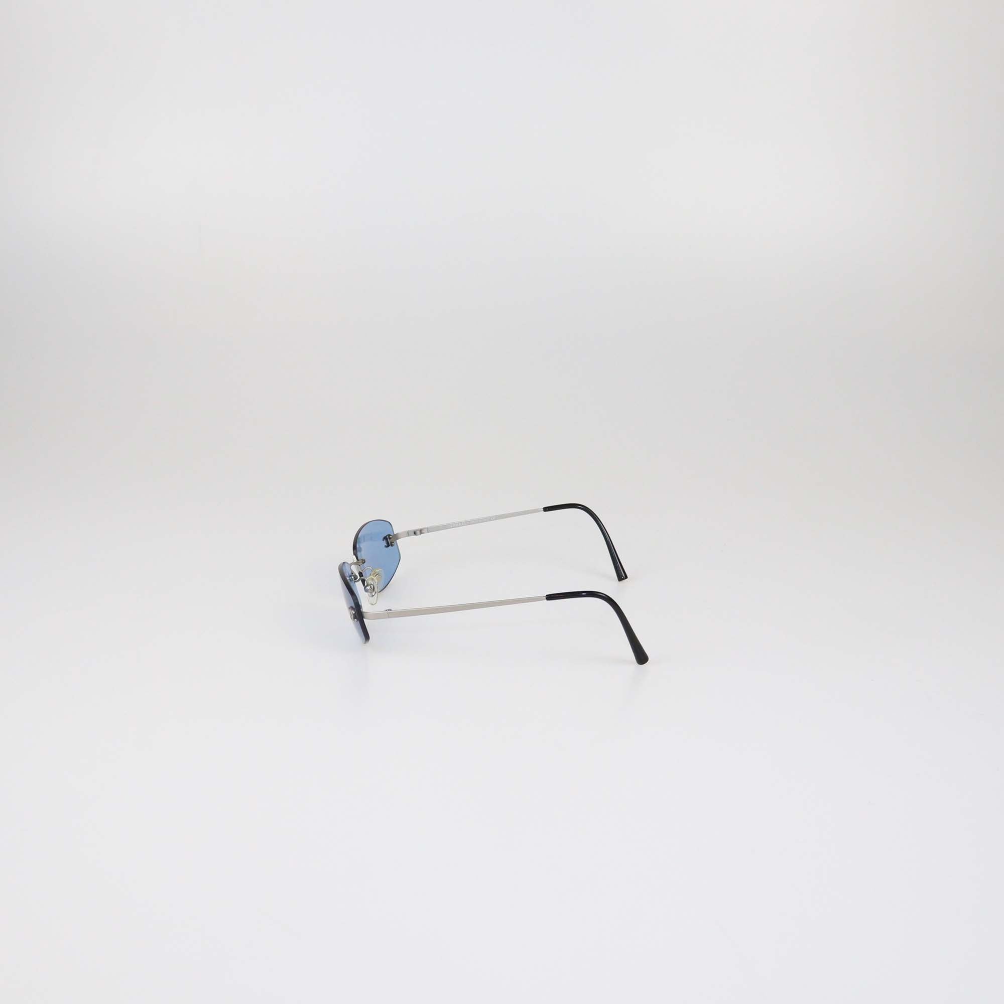 Chanel Blue Rimless Sunglasses