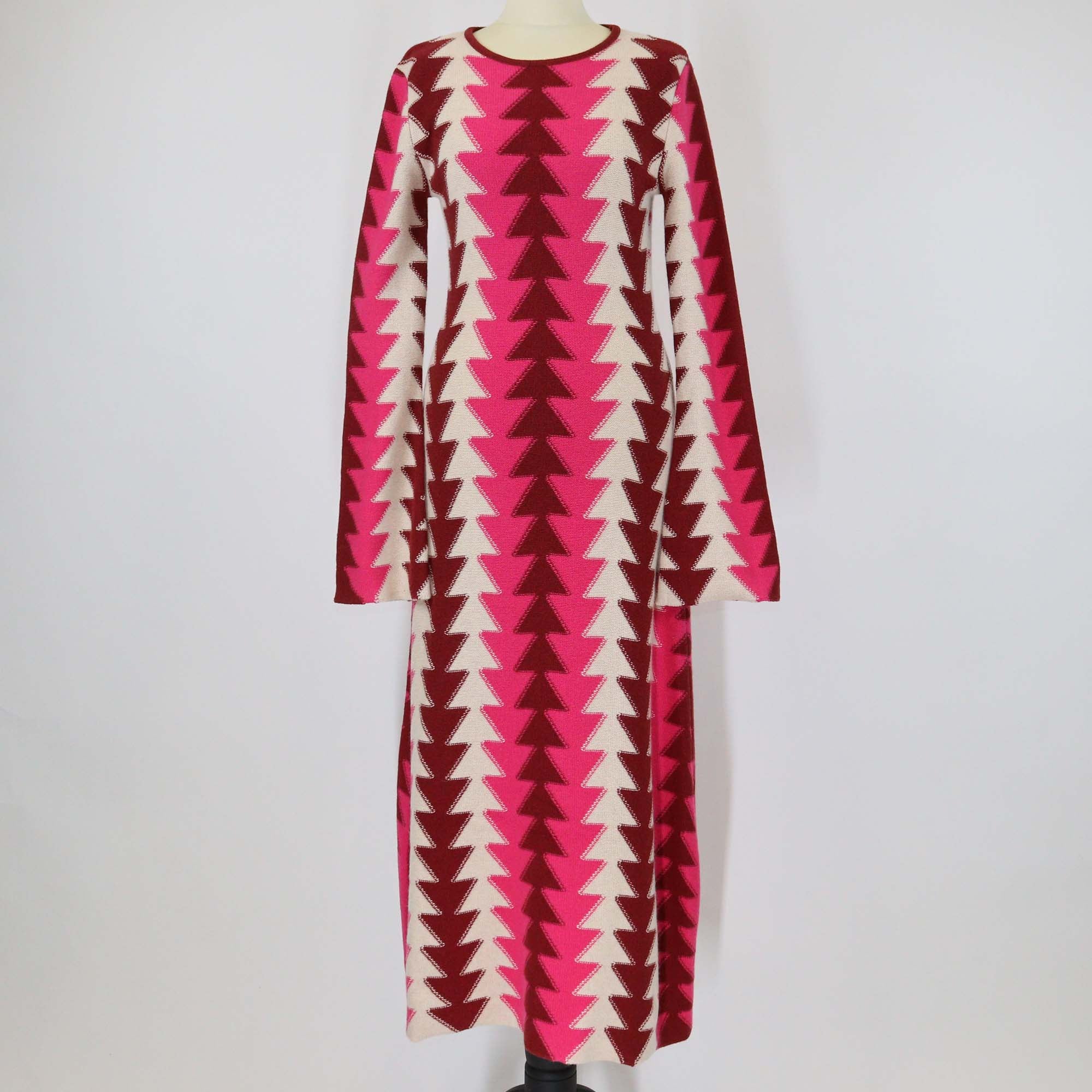 La DoubleJ Multicolor Jacquard Blend Fabric Trine Knit Maxi Dress