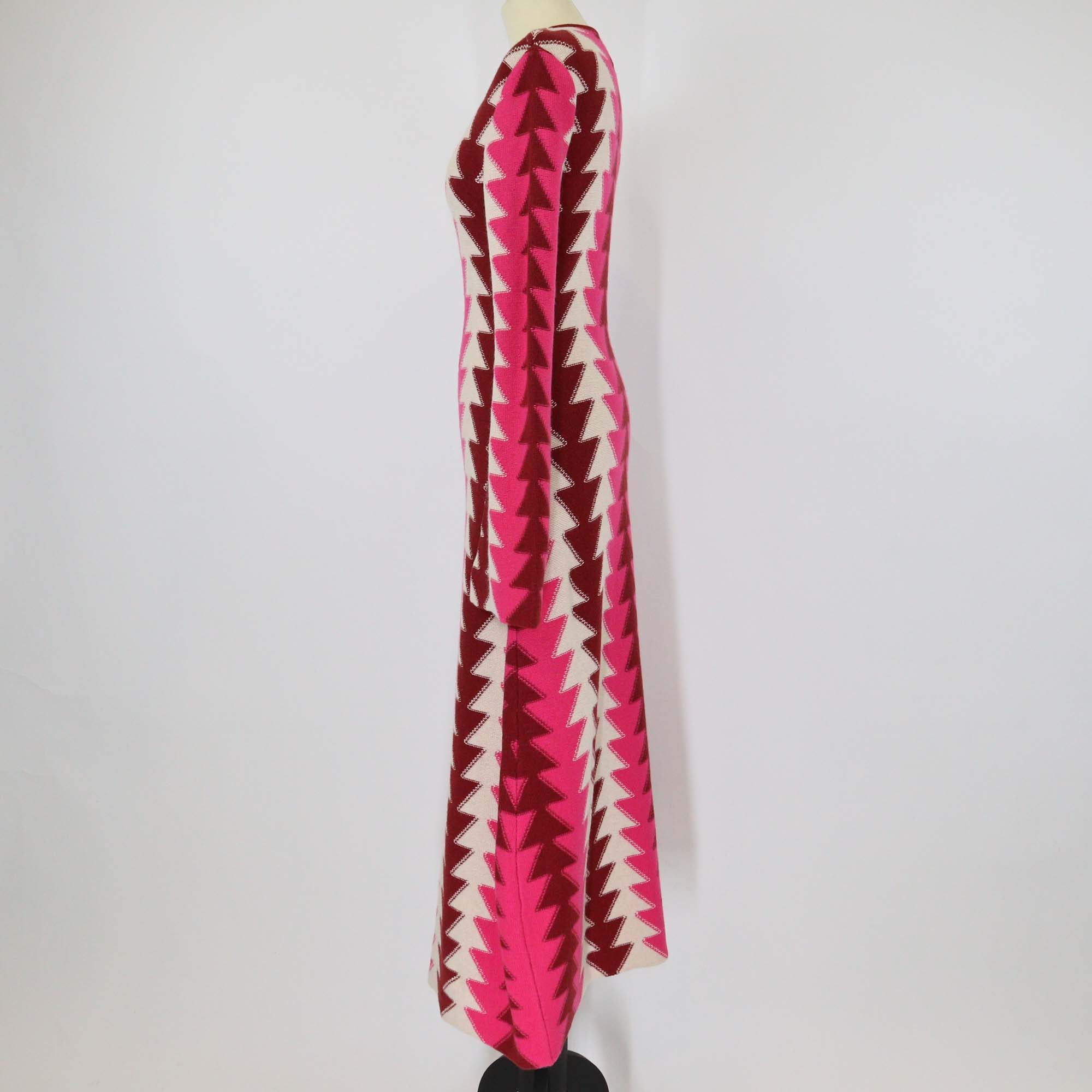 La DoubleJ Multicolor Jacquard Blend Fabric Trine Knit Maxi Dress