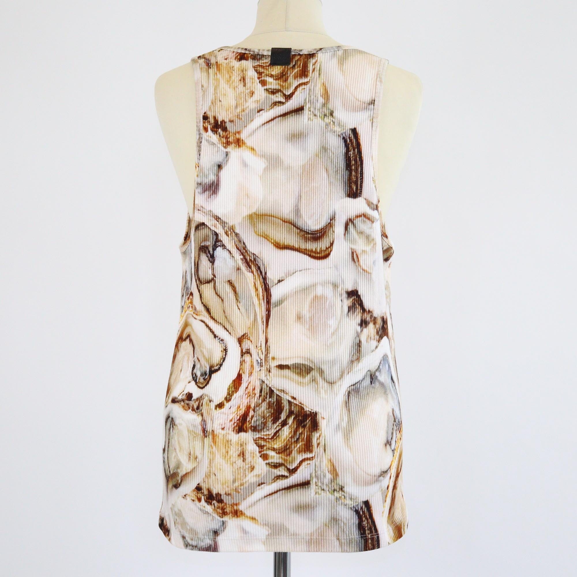 Loewe Multicolor Oyster Print Scoop Neck Sleeveless Ribbed Knit Tank Top Womens Loewe