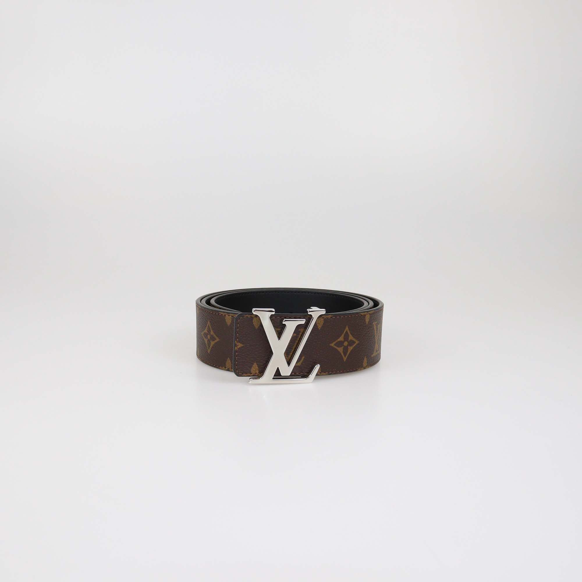 Louis Vuitton Black/Monogram Canvas & Leather Reversible 40MM Initiales Belt