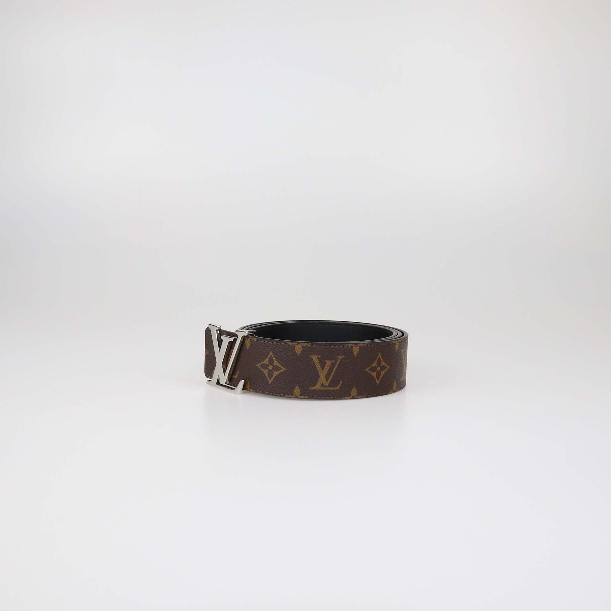 Louis Vuitton Black/Monogram Canvas & Leather Reversible 40MM Initiales Belt
