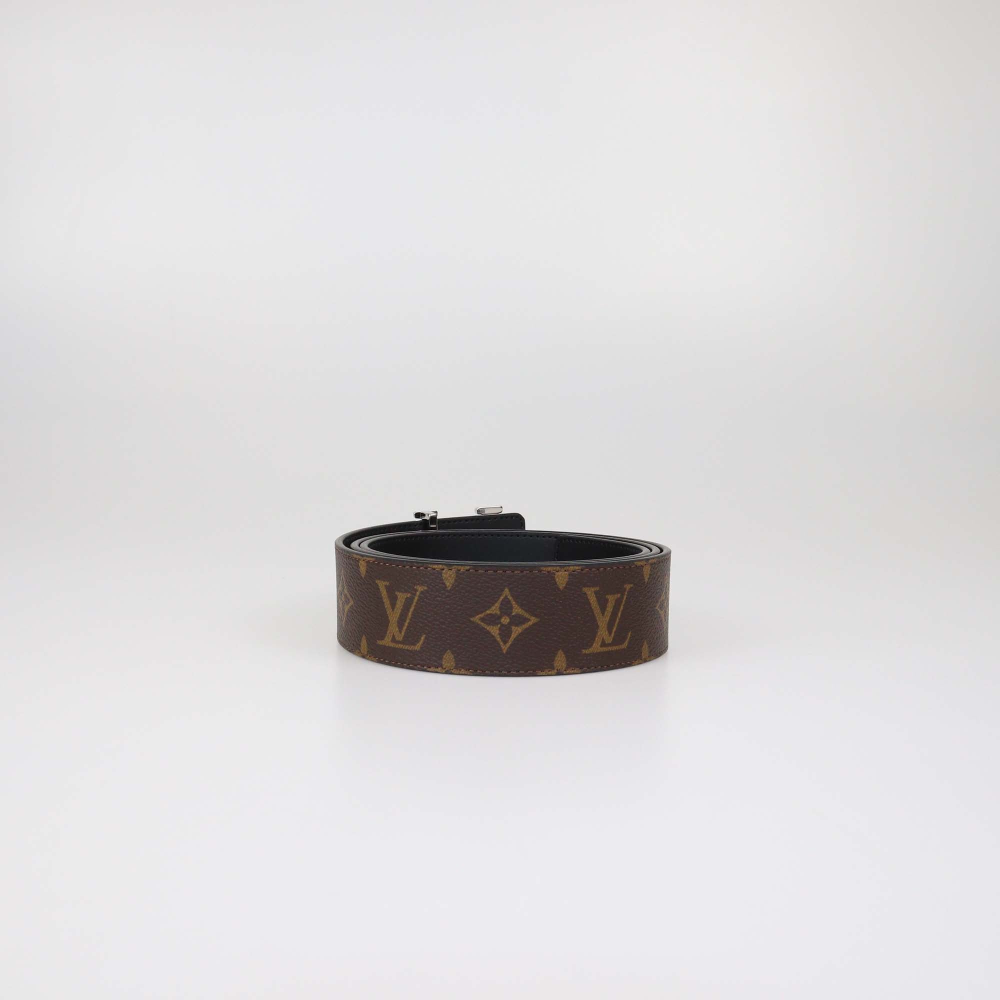 Louis Vuitton Black/Monogram Canvas & Leather Reversible 40MM Initiales Belt
