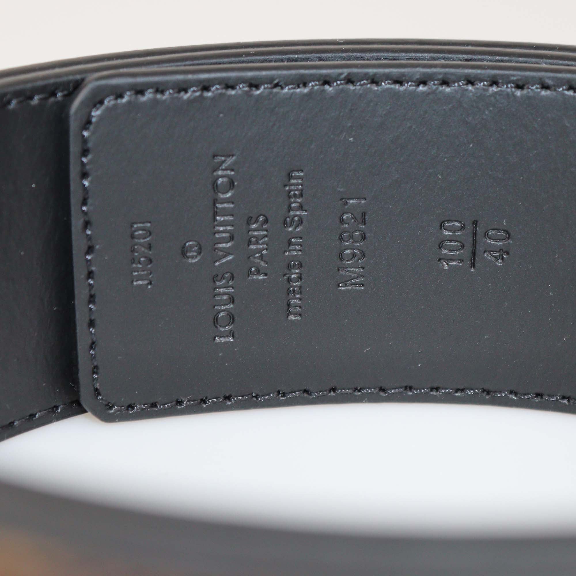 Louis Vuitton Black/Monogram Canvas & Leather Reversible 40MM Initiales Belt