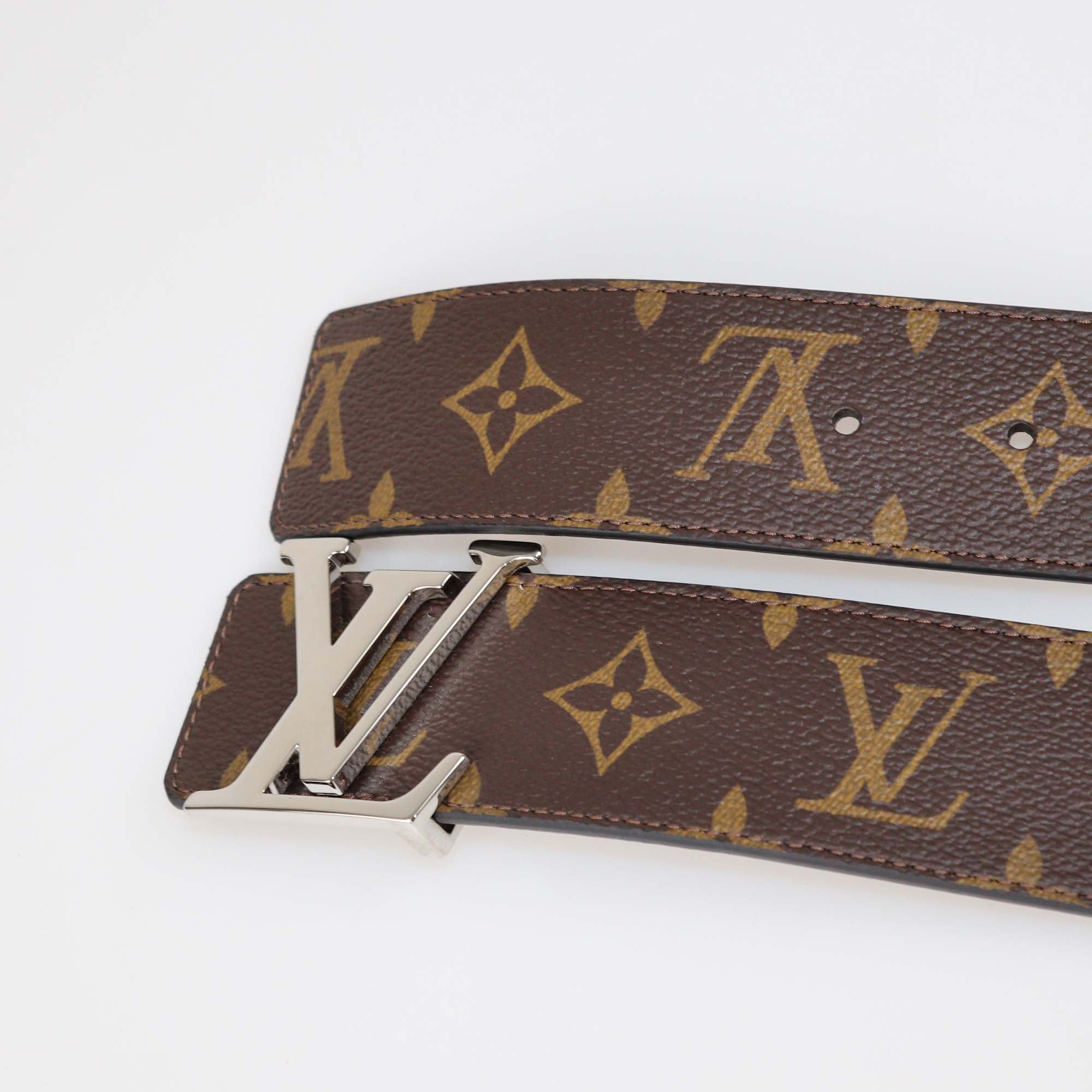Louis Vuitton Black/Monogram Canvas & Leather Reversible 40MM Initiales Belt