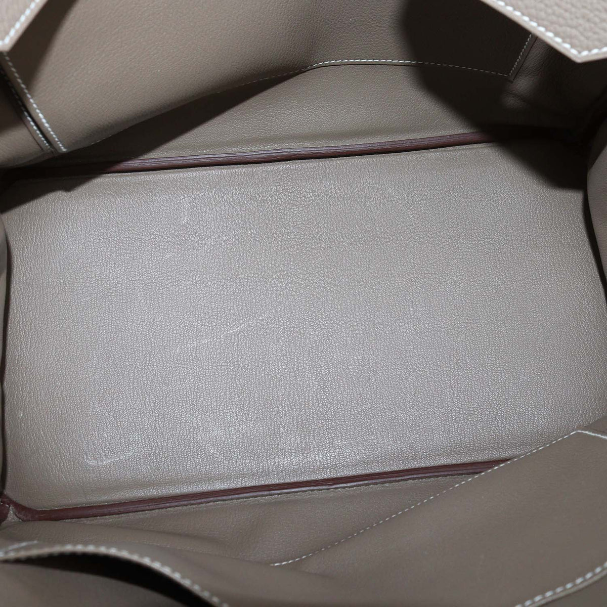 Hermes Etoupe Clemence Leather Palladium Hardware Birkin 35 Bag