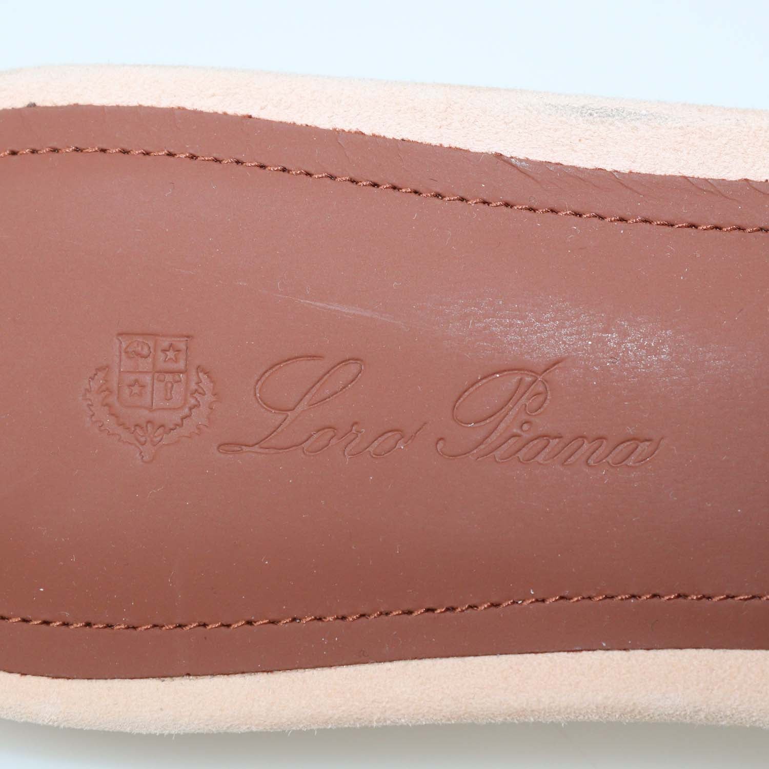 Loro Piana Pink Suede Summer Charms Flat Sandals
