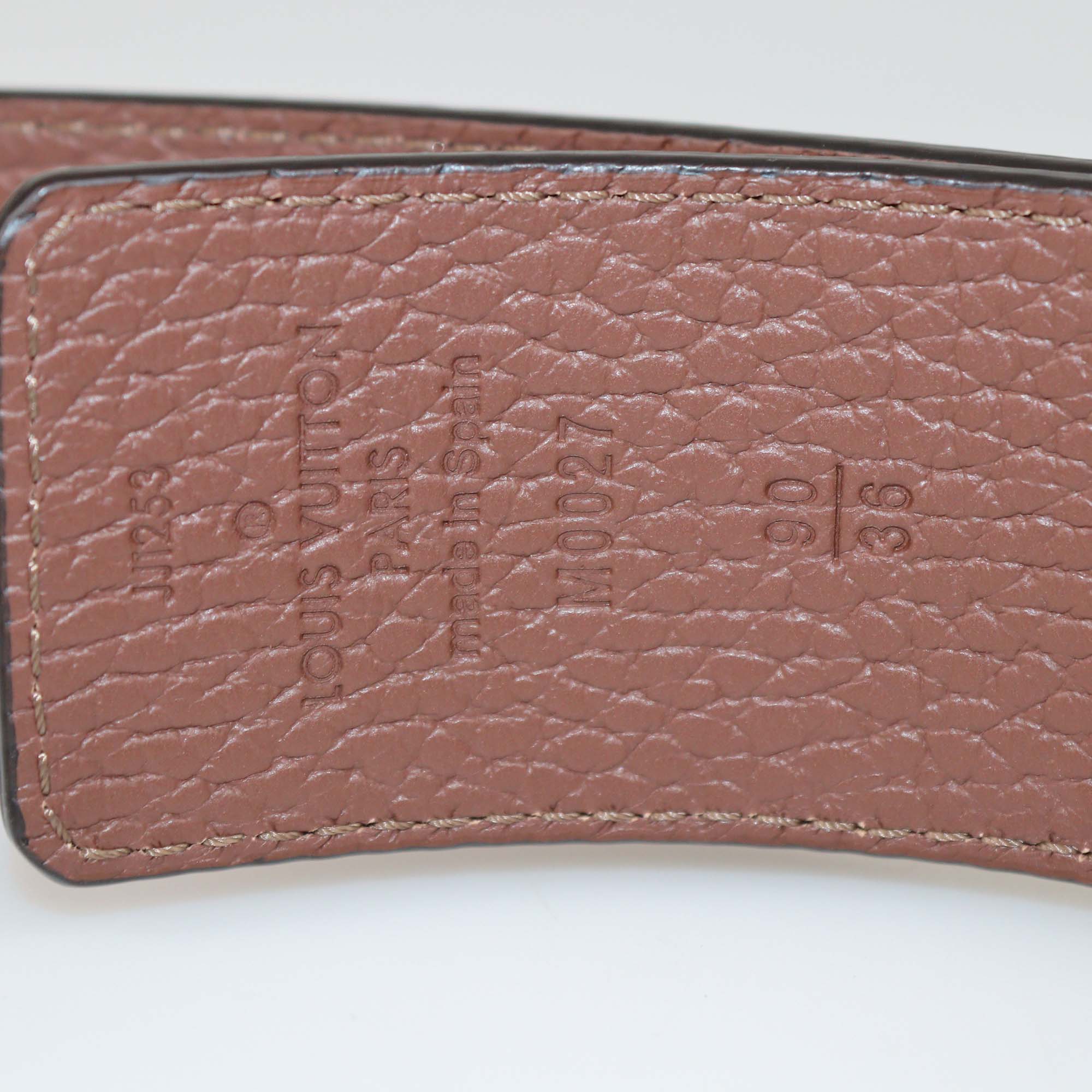 Louis Vuitton Navy Blue/Brown Leather LV Tilt Reversible Belt