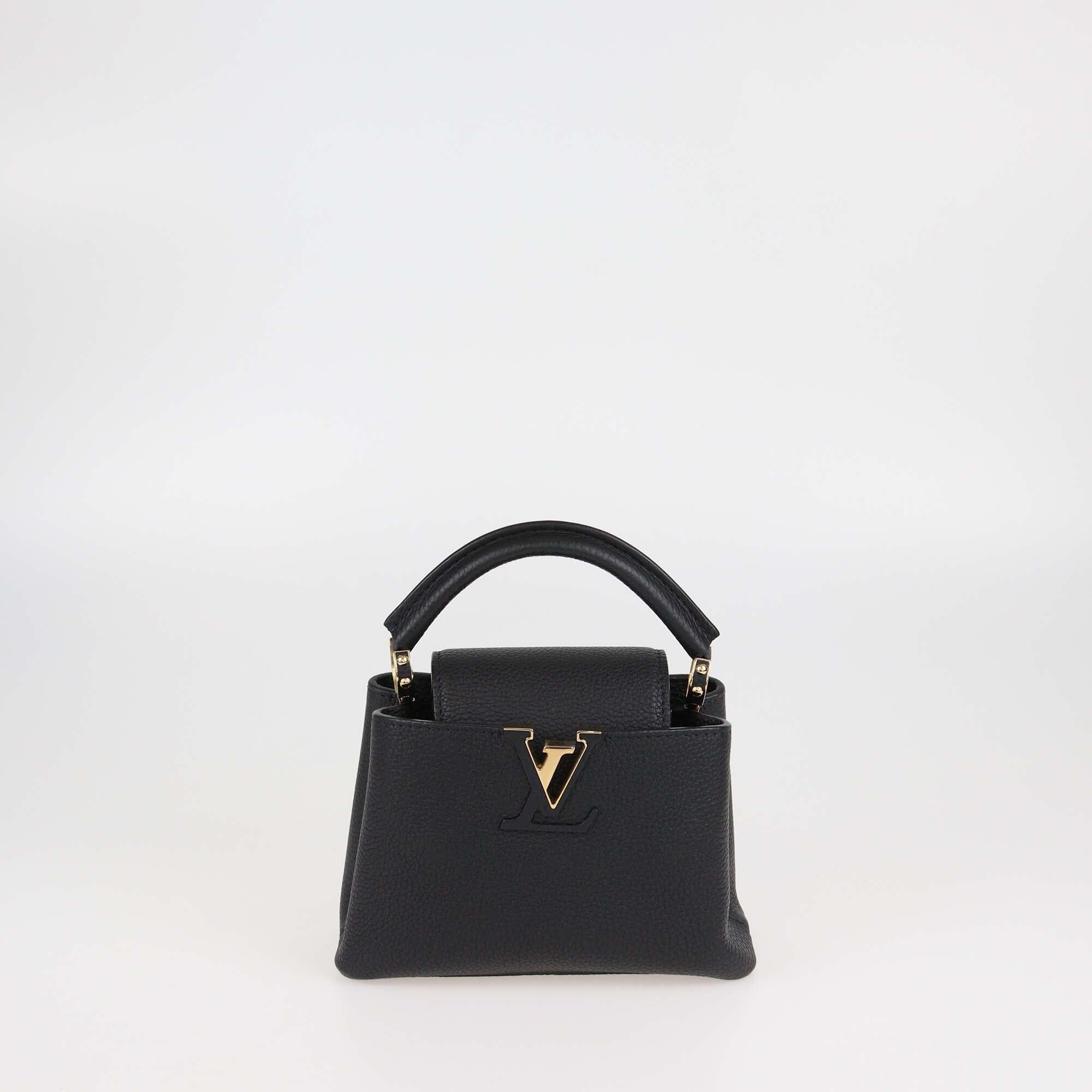 Louis Vuitton Black Leather Mini Capucines Bag Womens Louis Vuitton