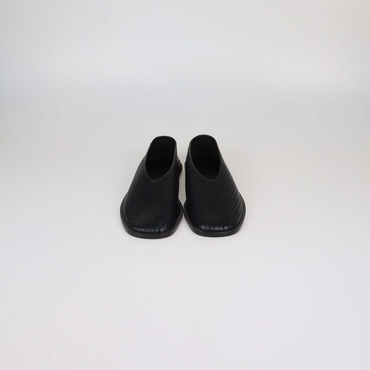 Proenza Schouler Black Tee Perforated Leather Square Flats
