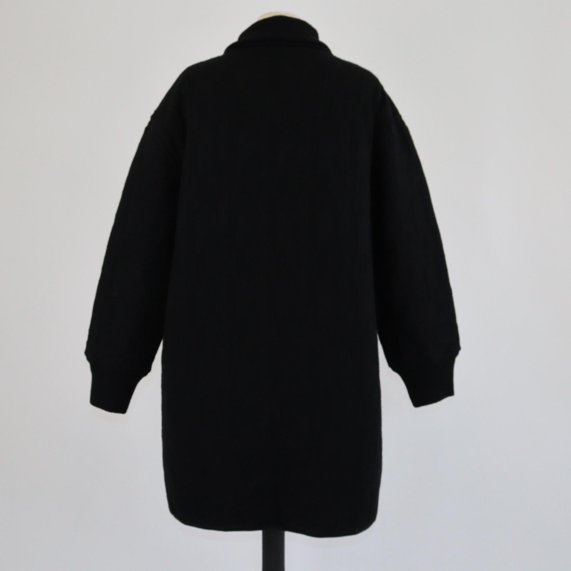 Hermes Black H Jacquard Manteay Zip Up Neck Jacket Womens Hermes