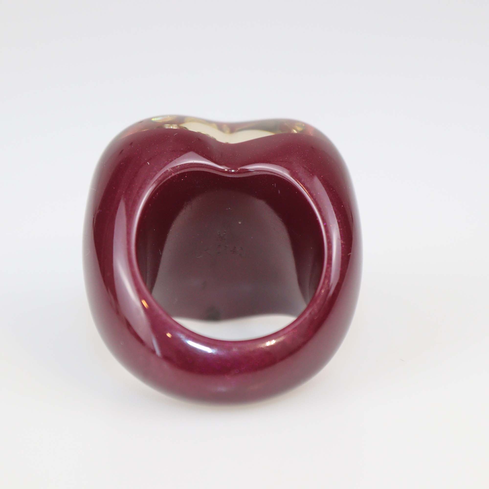 Louis Vuitton Burgundy Resin Inclusion Heart Ring