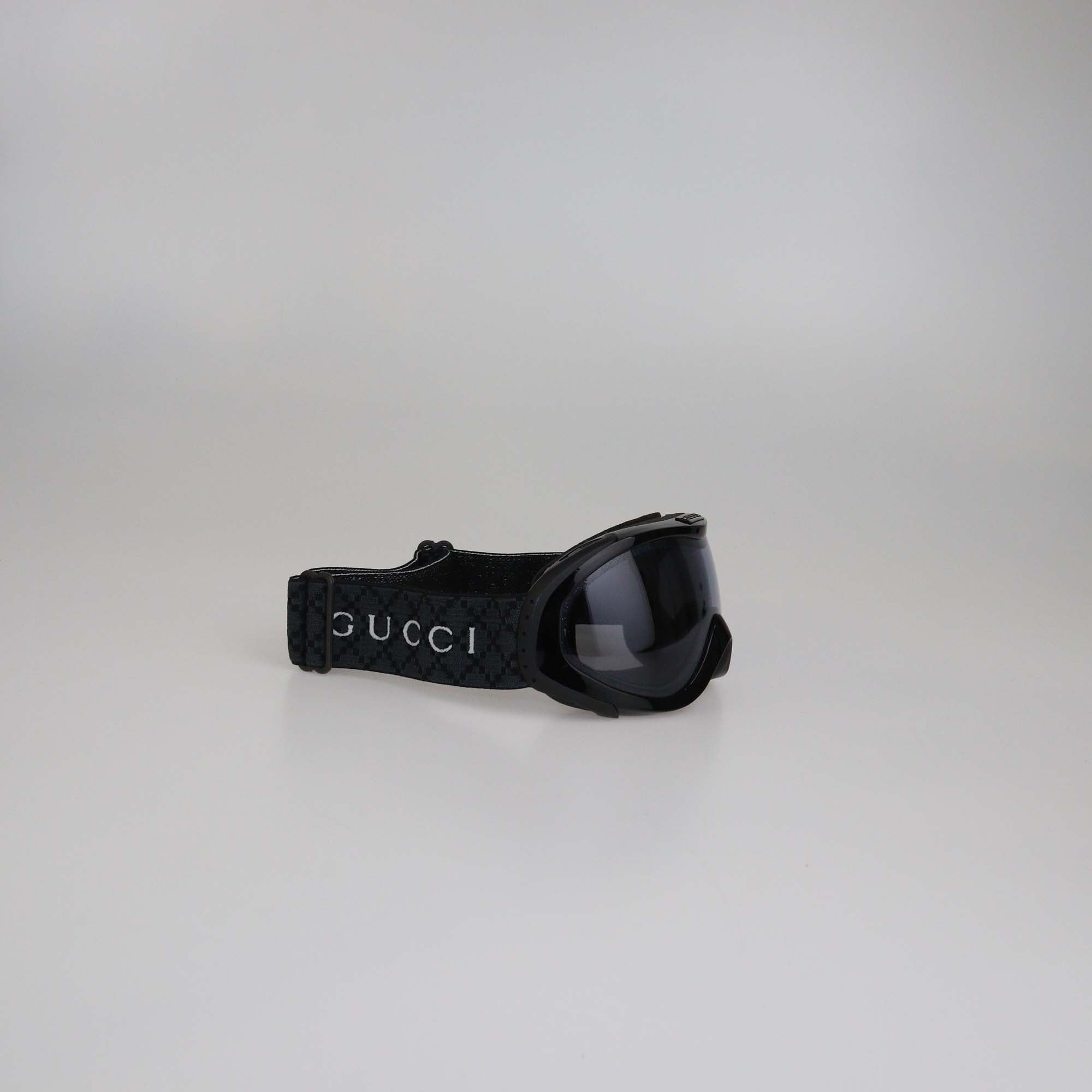 Gucci Black Diamante and Logo Ski Goggles