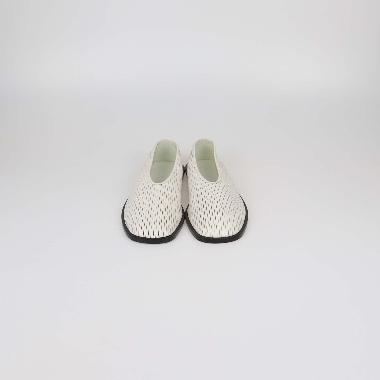 Proenza Schouler White Tee Perforated Leather Square Flats