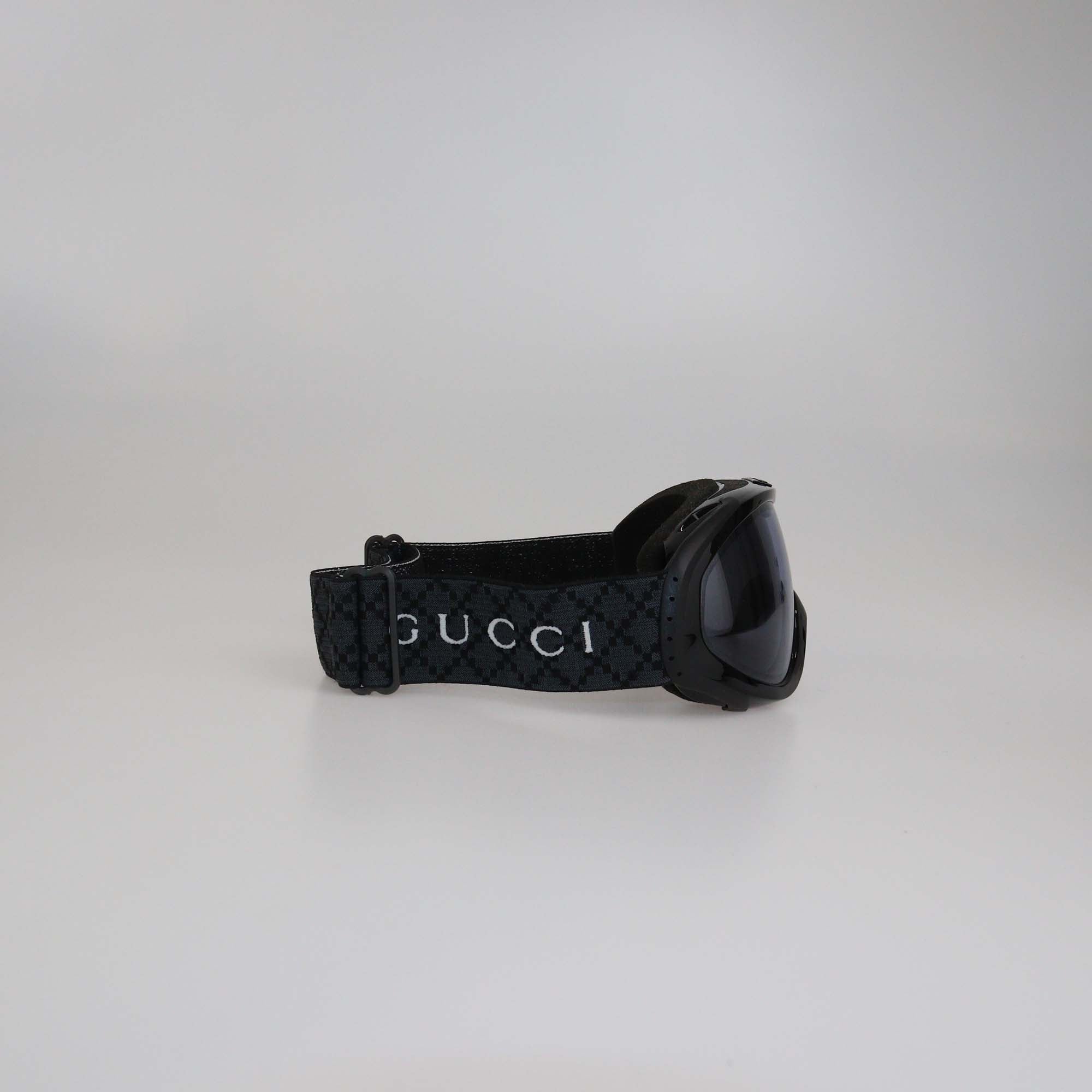 Gucci Black Diamante and Logo Ski Goggles