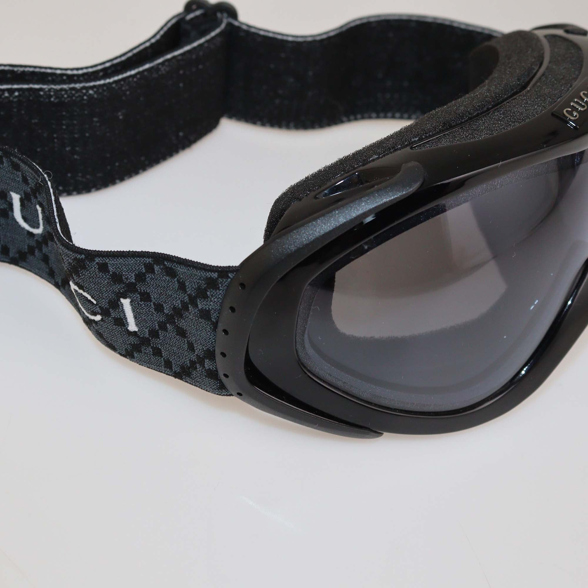 Gucci Black Diamante and Logo Ski Goggles
