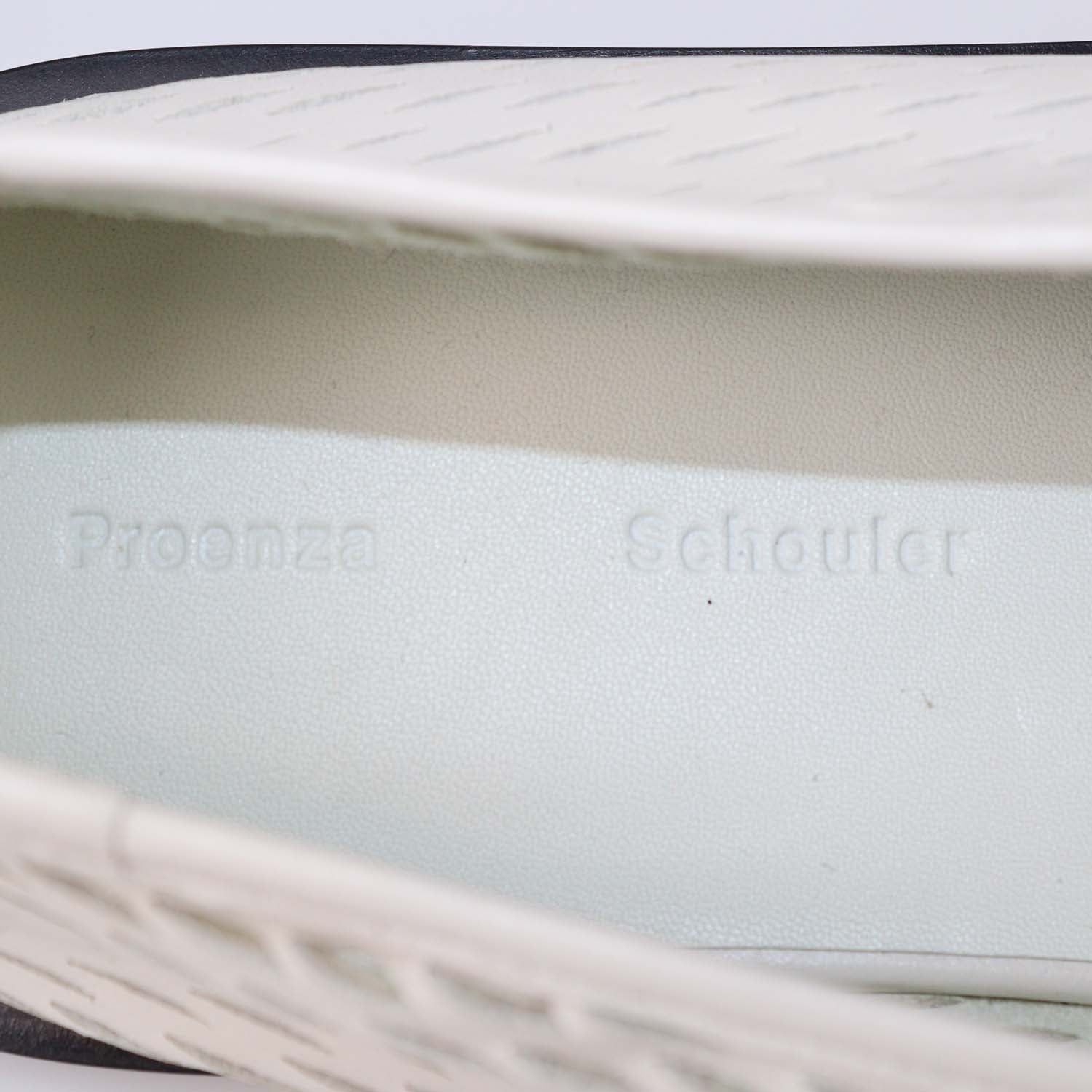 Proenza Schouler White Tee Perforated Leather Square Flats