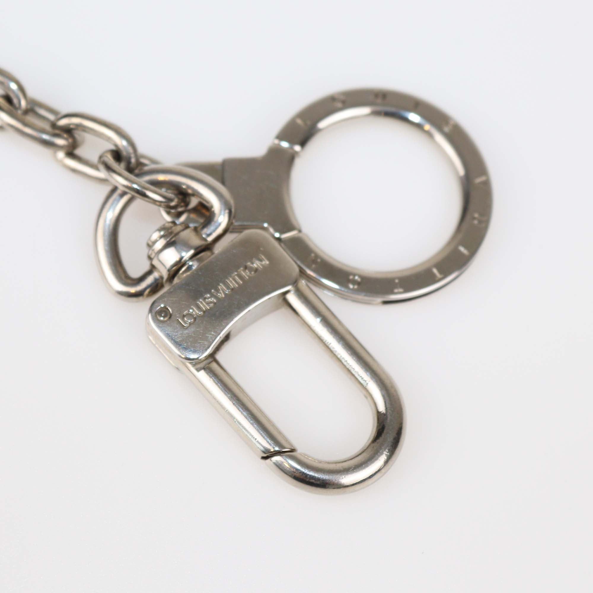 Louis Vuitton Silver Tone Metal Monogram Logo Bag Charm/Key Holder