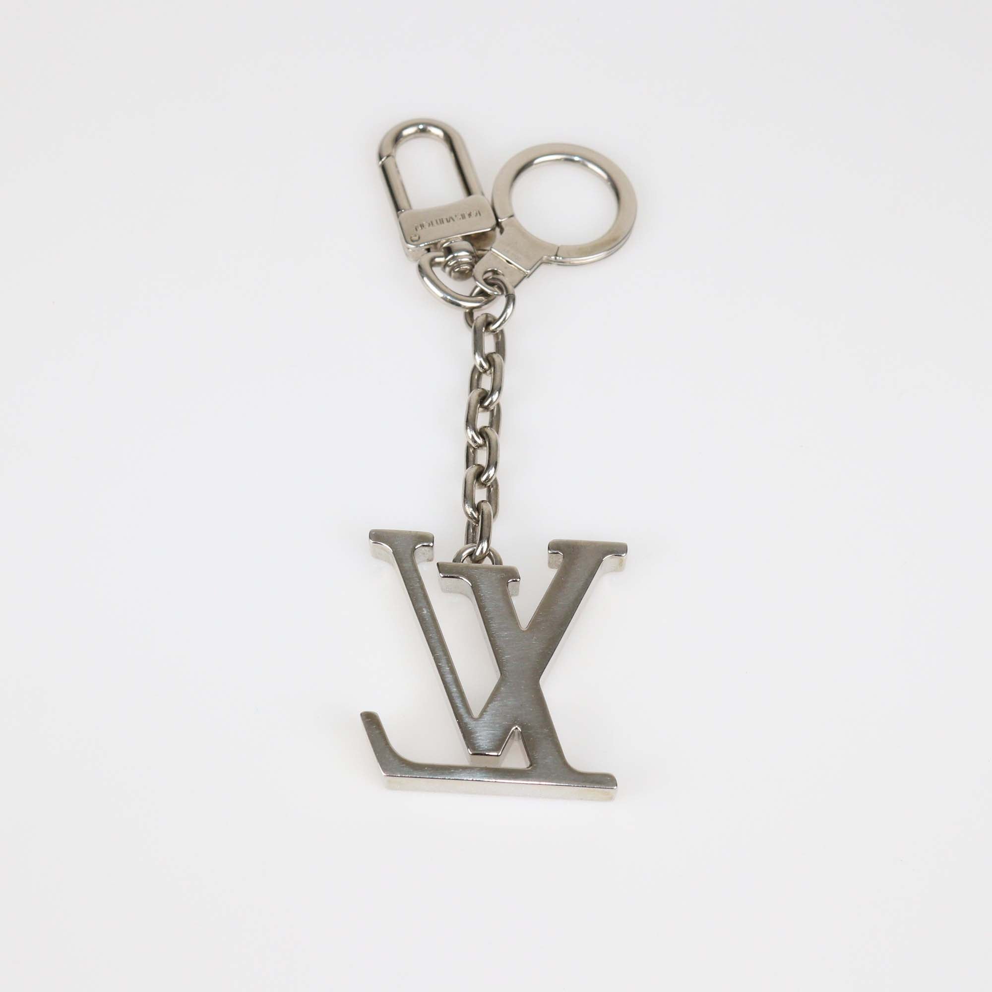 Louis Vuitton Silver Tone Metal Monogram Logo Bag Charm/Key Holder