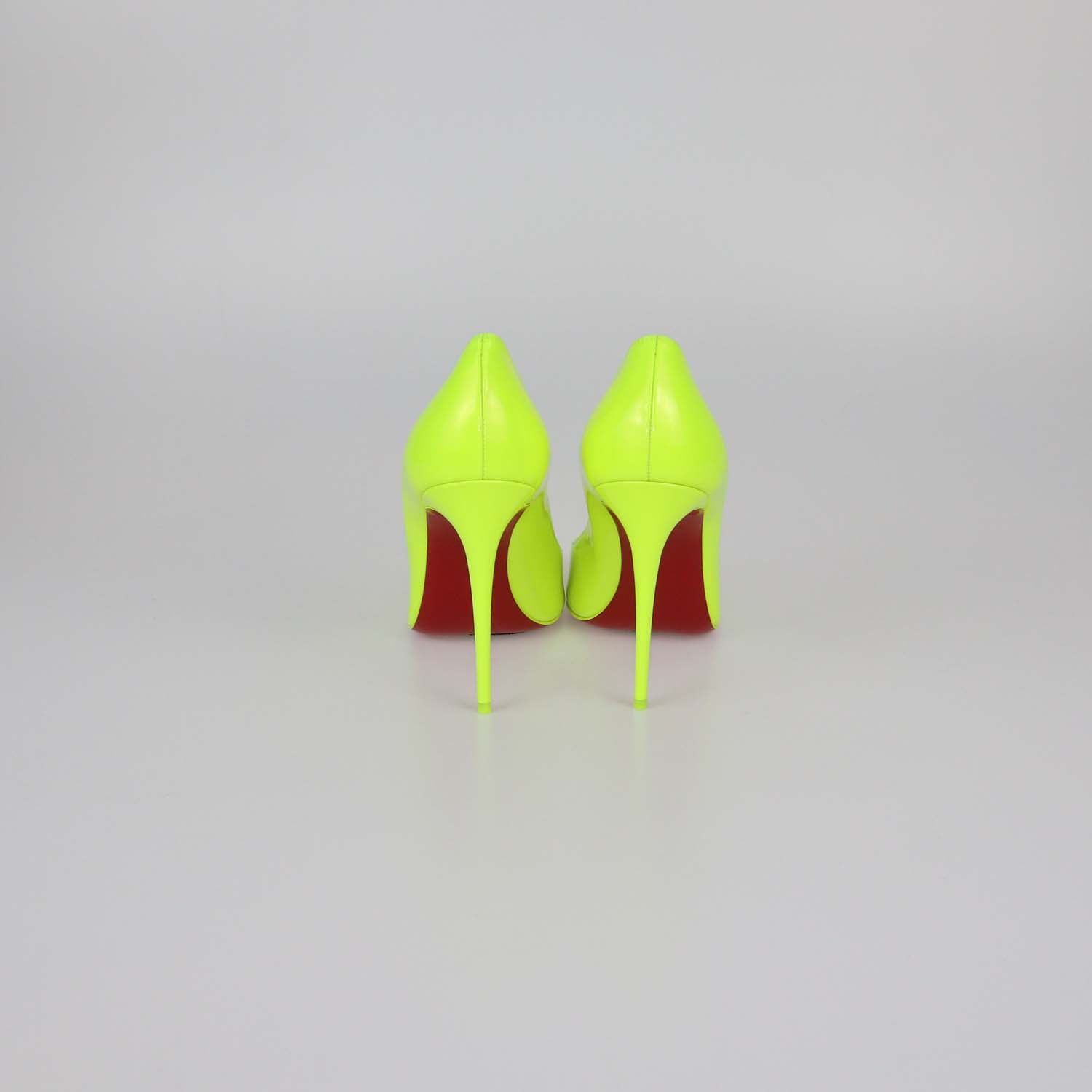Christian Louboutin Neon Green Patent Leather Kate Pumps