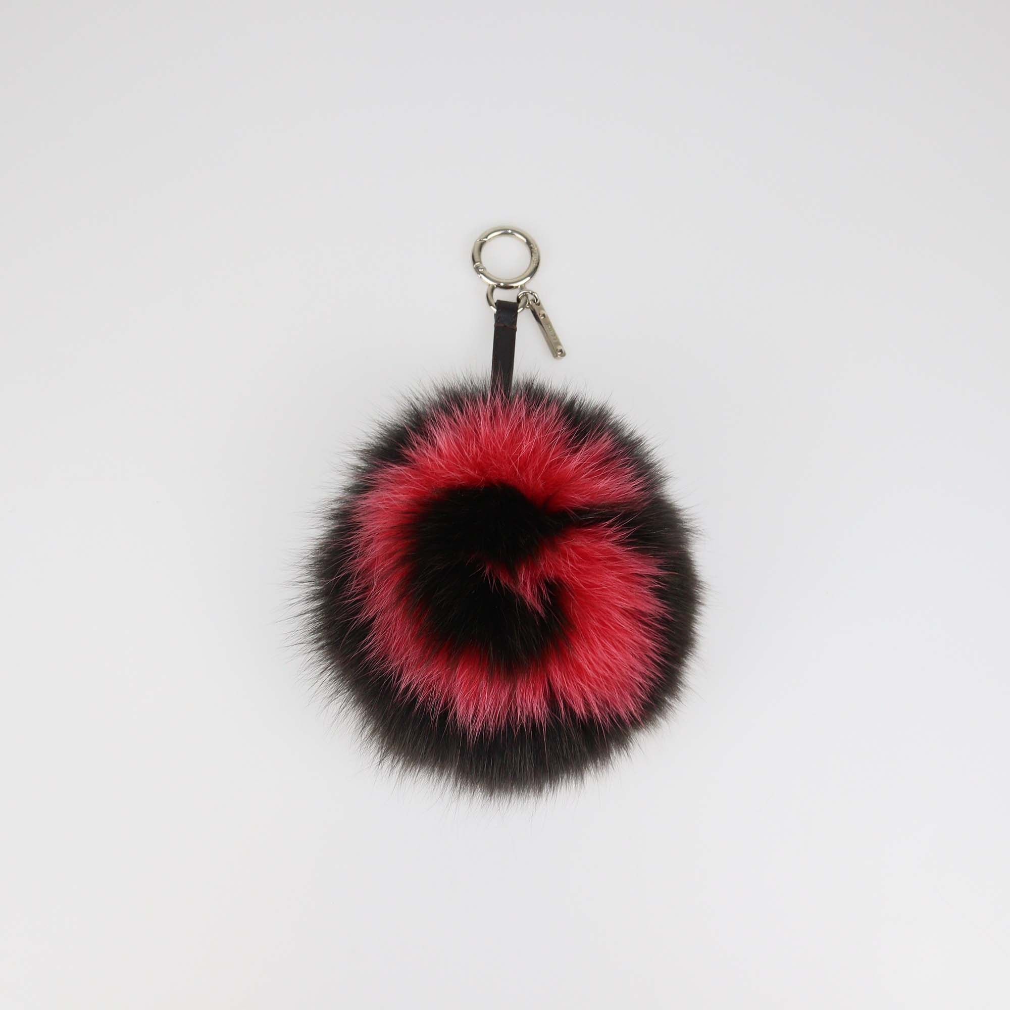 Fendi Brown/Pink Fur Pom Pom Bag Charm