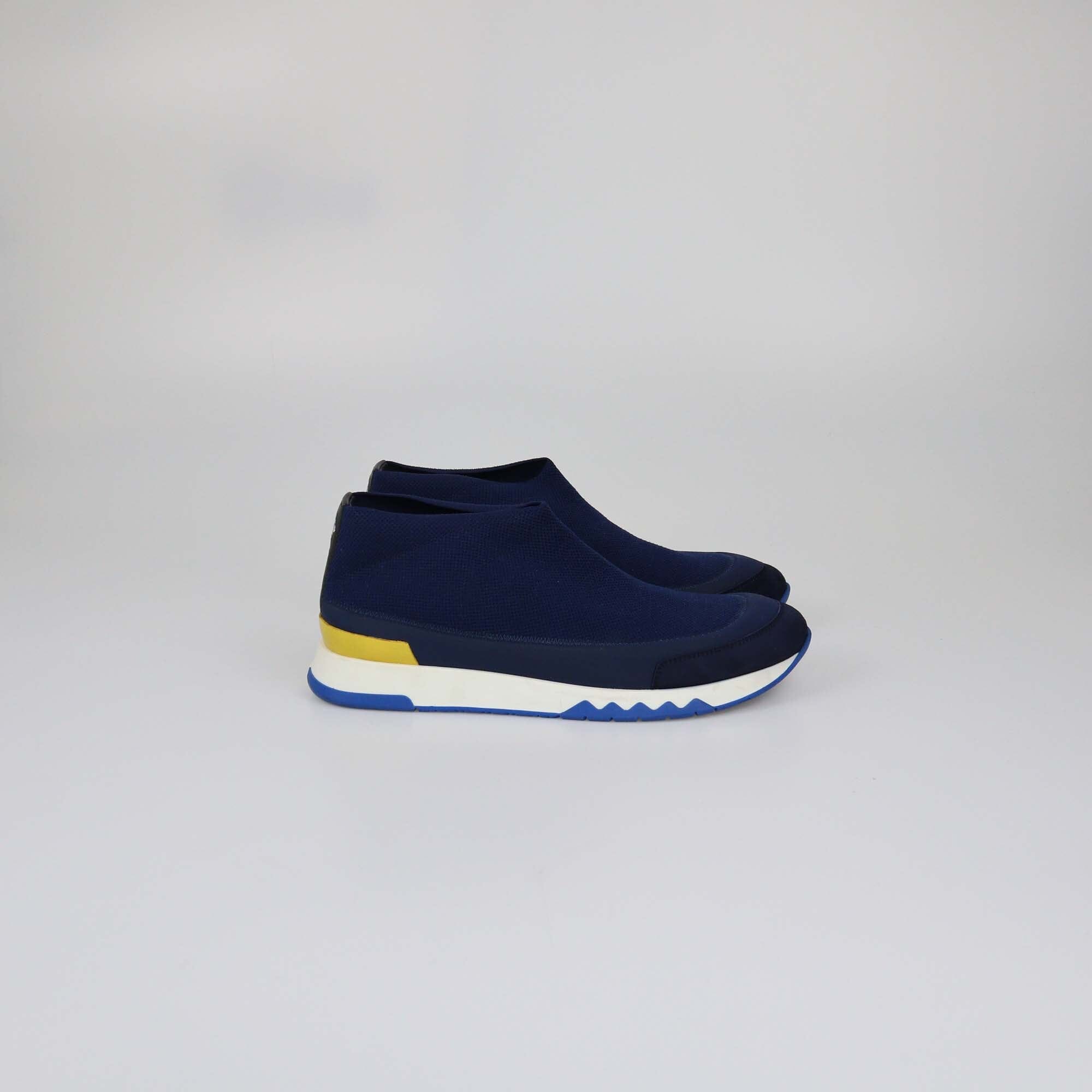 Hermes Navy Blue Knit Tokyo Slip On Sneakers Mens Hermes