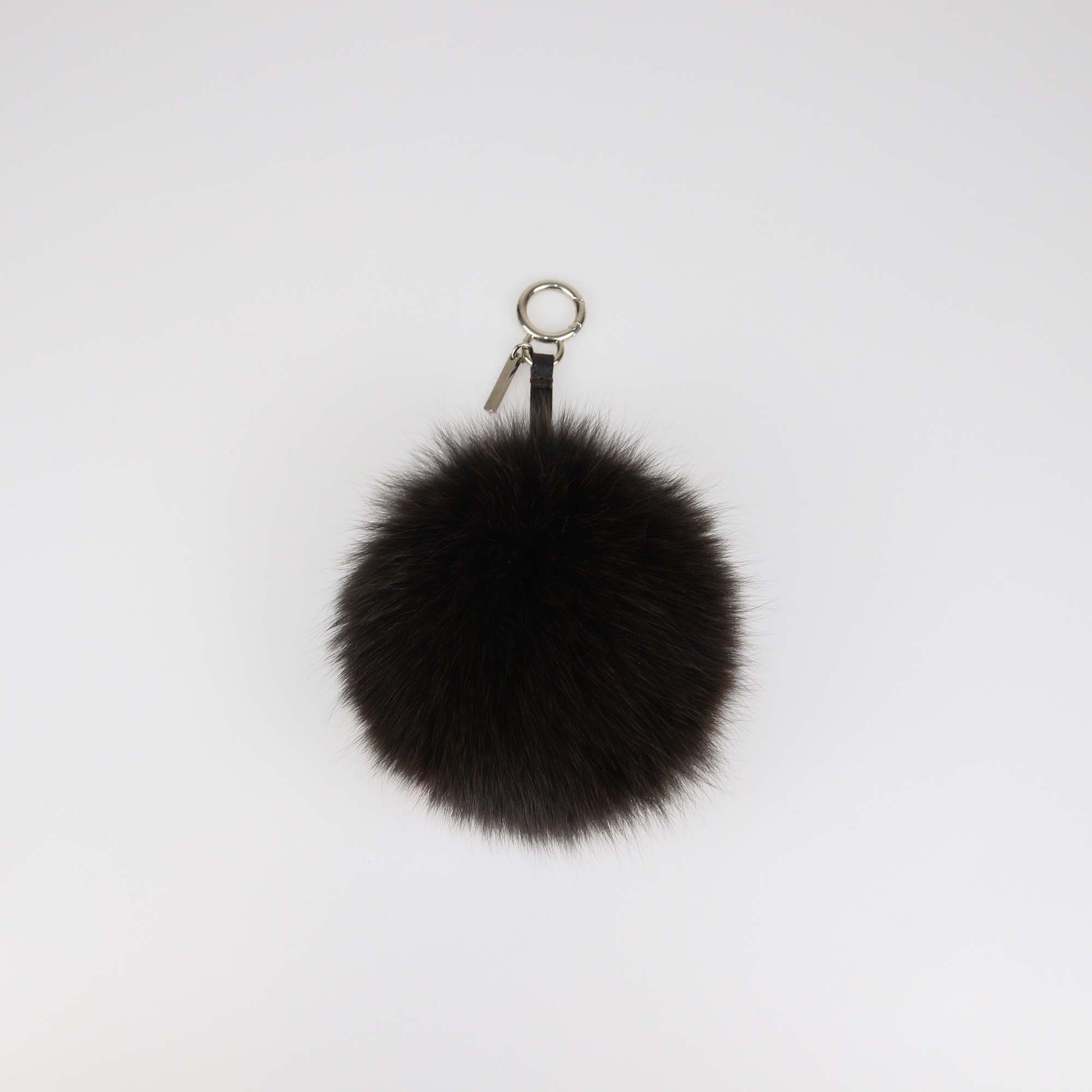 Fendi Brown/Pink Fur Pom Pom Bag Charm