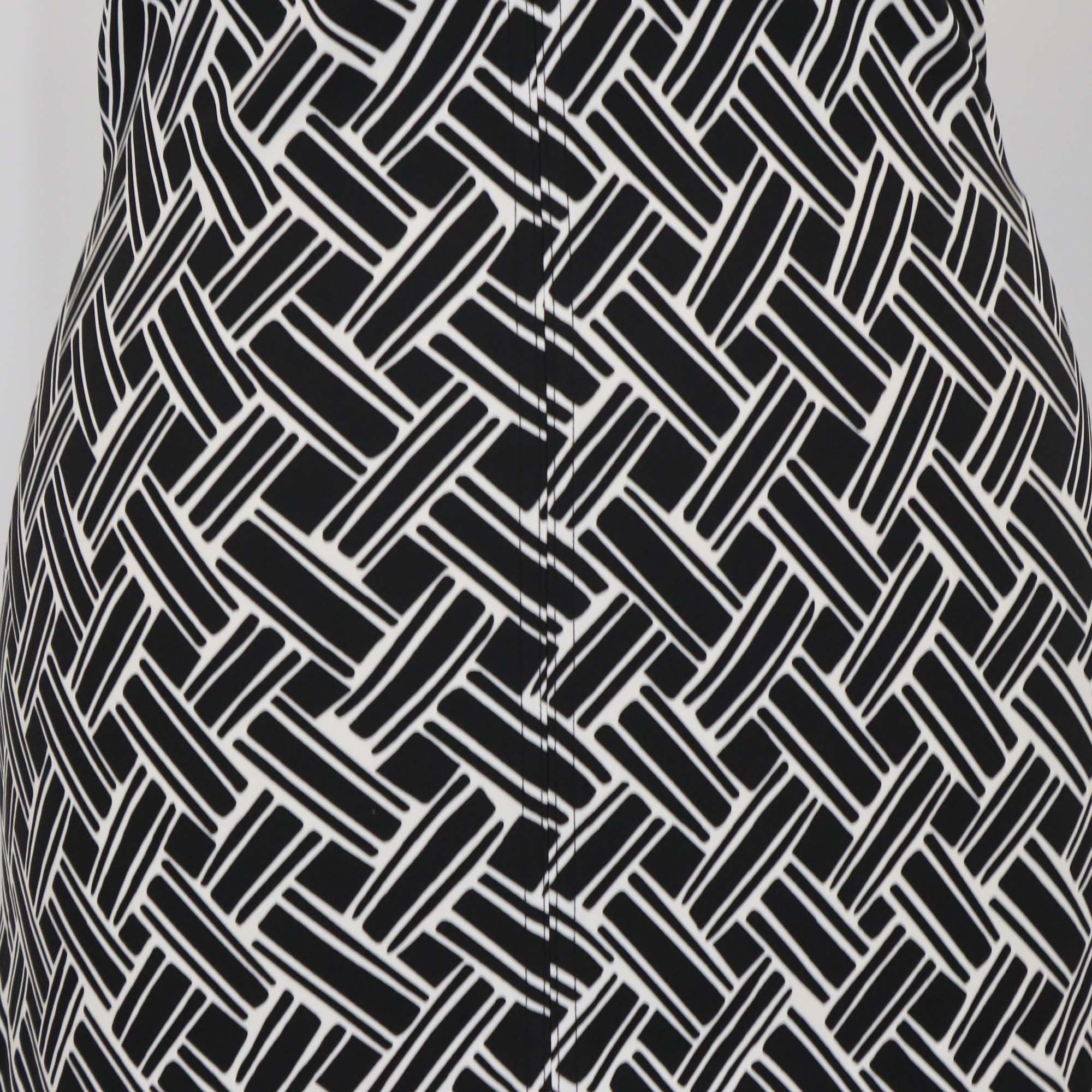 Bottega Veneta Black/White Printed Silk Knotted Strap Sleeveless Dress