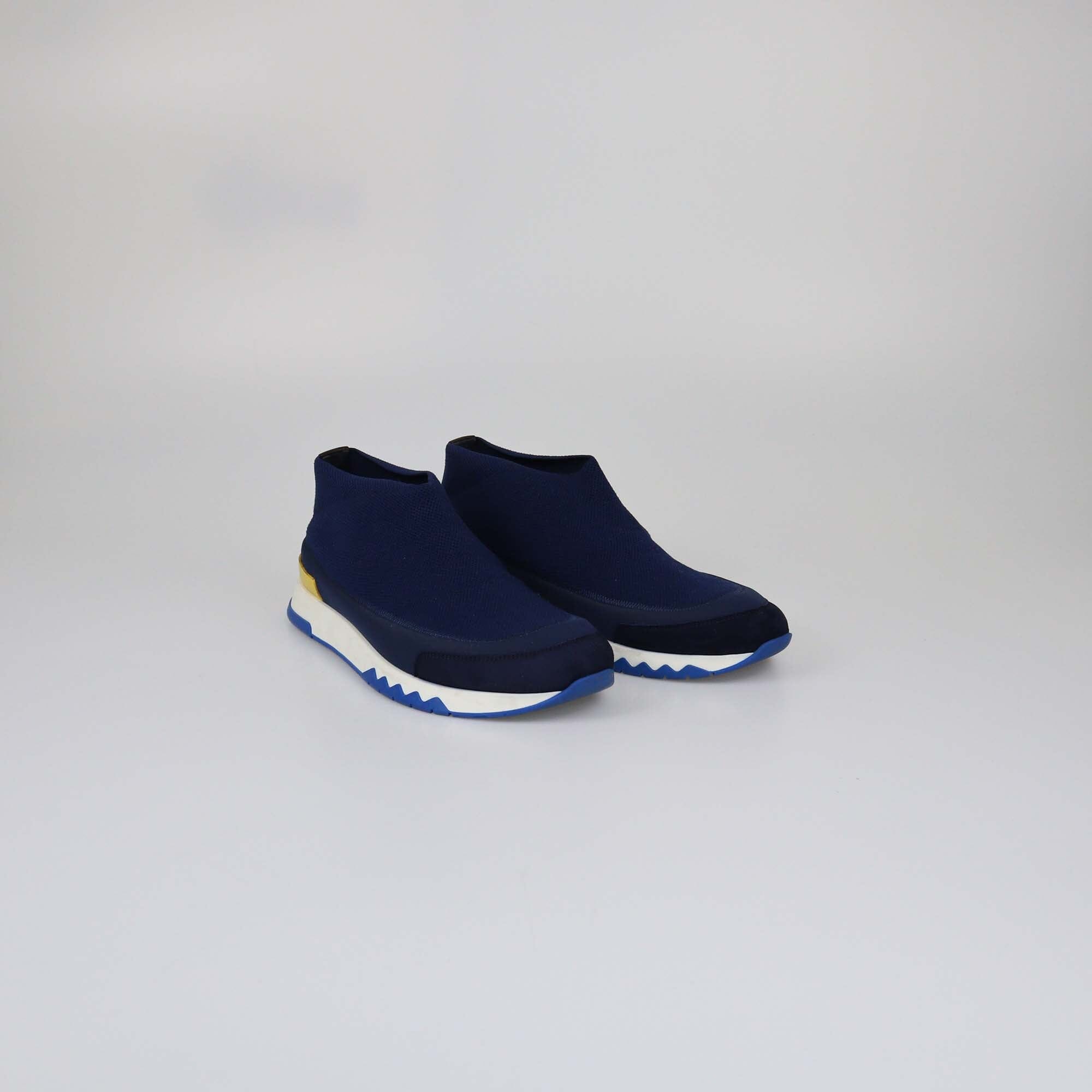 Hermes Navy Blue Knit Tokyo Slip On Sneakers Mens Hermes