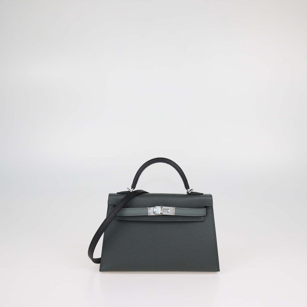 Hermes Tricolor Epsom Leather Palladium Hardware Mini Kelly II Sellier Bag