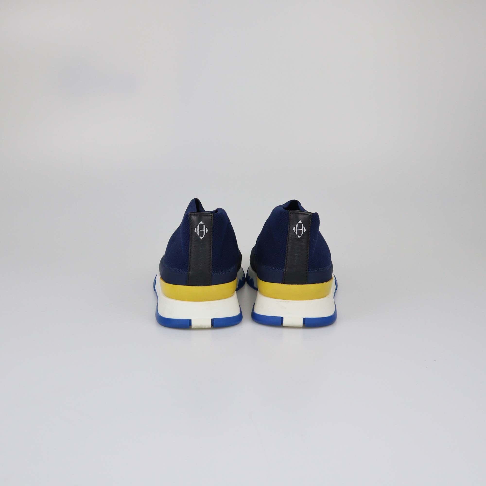 Hermes Navy Blue Knit Tokyo Slip On Sneakers Mens Hermes