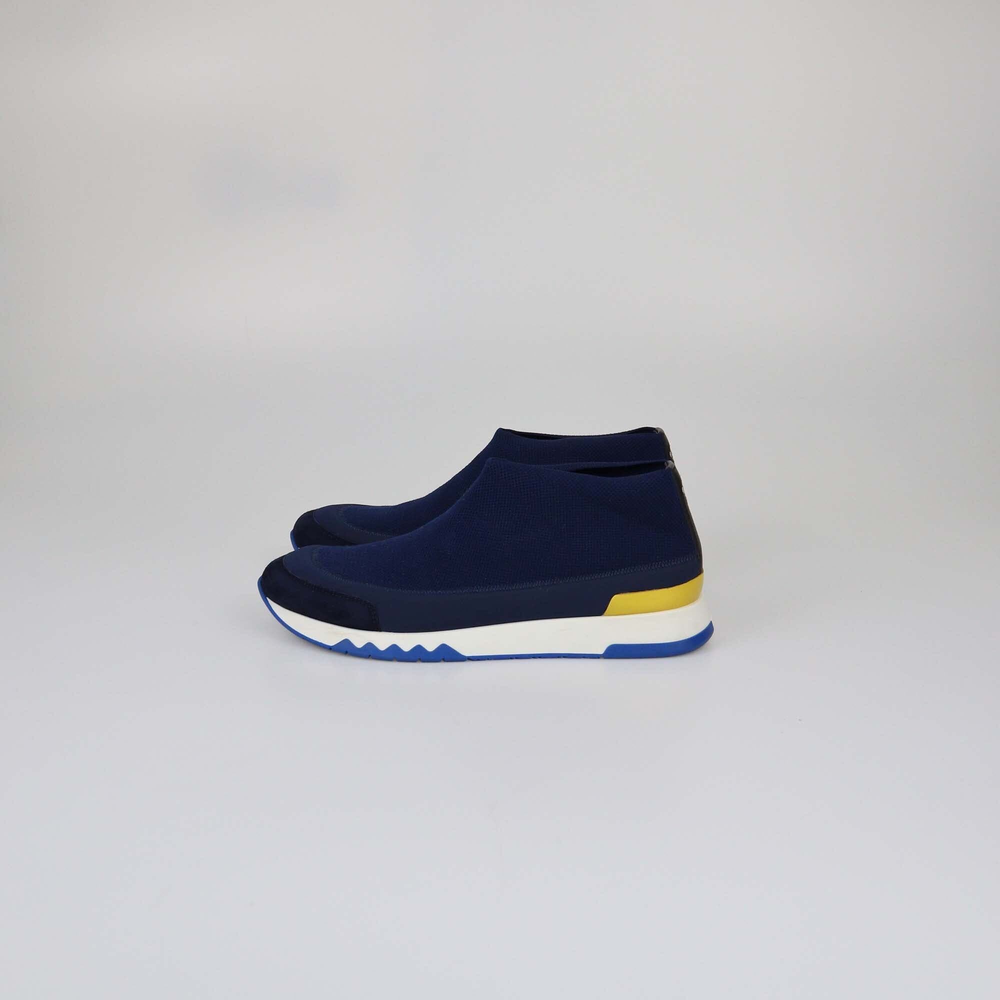 Hermes Navy Blue Knit Tokyo Slip On Sneakers Mens Hermes