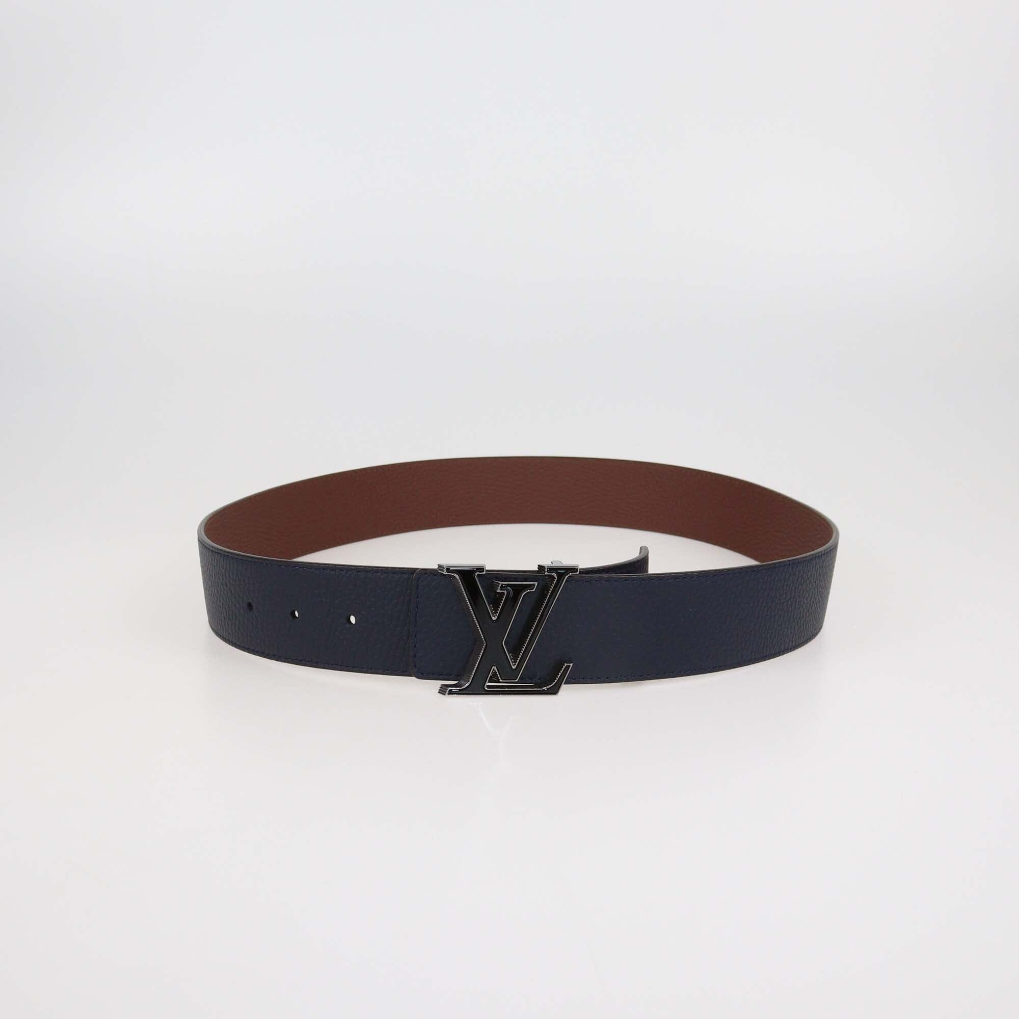 Louis Vuitton Black/Brown Leather Reversible 40MM LV Tilt Belt Mens Louis Vuitton