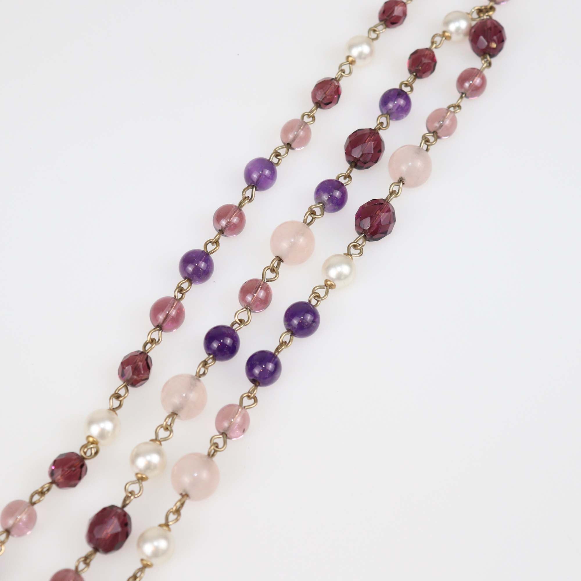 Chanel Multicolor Faux Pearl & Crystal Chain CC Belt