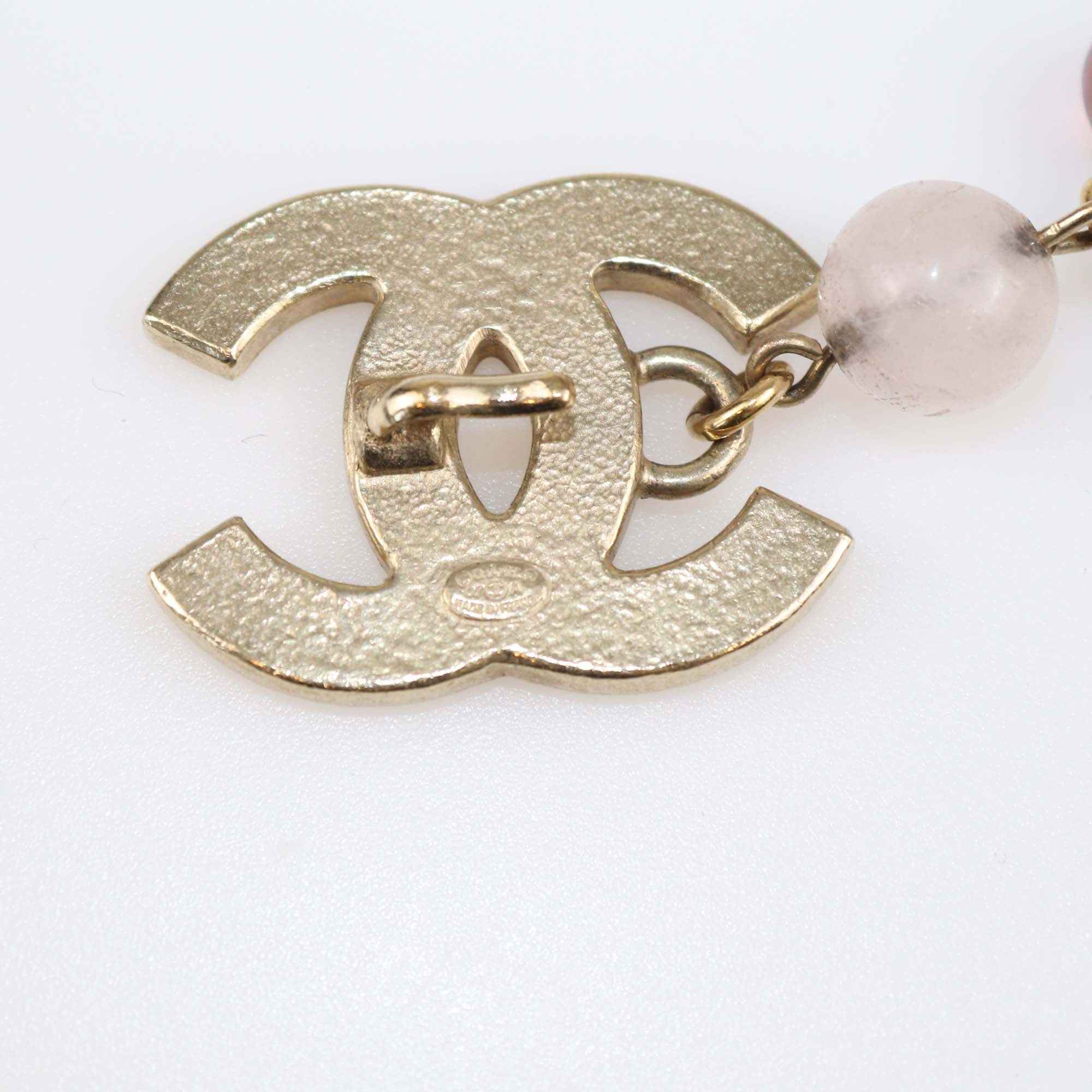 Chanel Multicolor Faux Pearl & Crystal Chain CC Belt