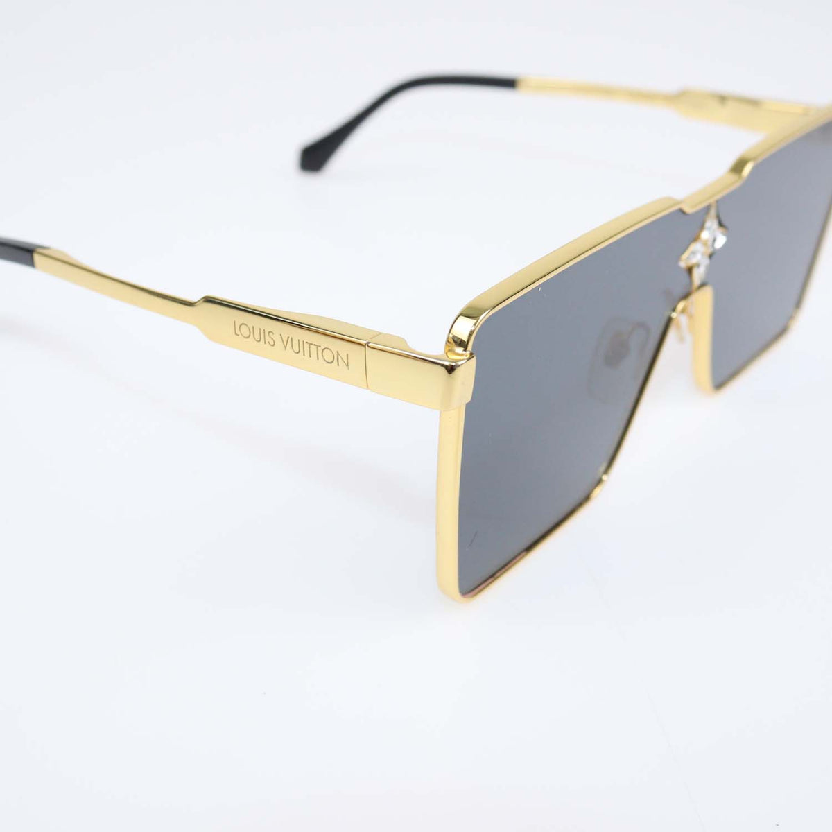 Louis Vuitton Gold, Black Cyclone Metal Sunglasses