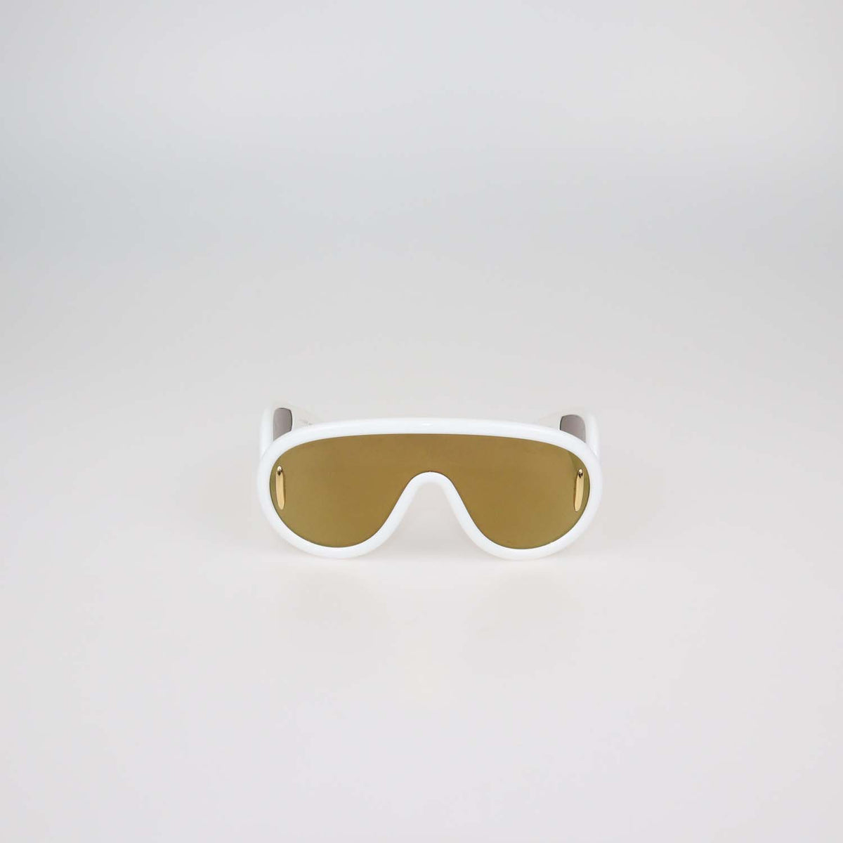 Loewe White Mirrored Anagram Wave Mask Sunglasses