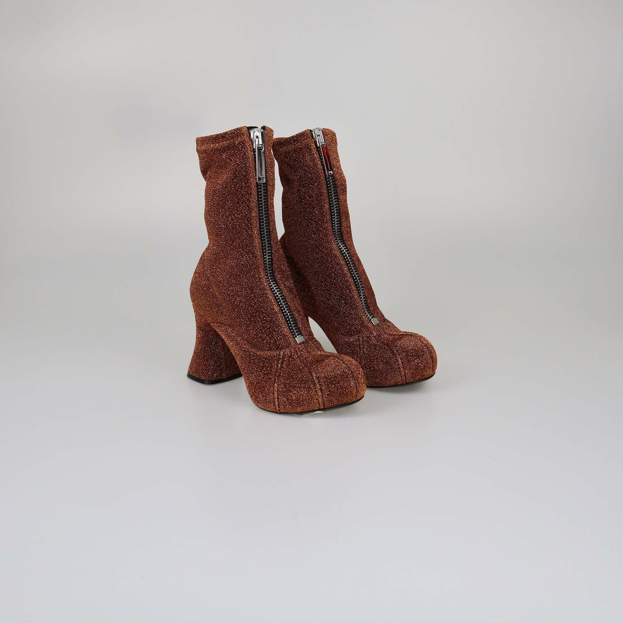 Stella McCartney Bronze Stretche Groove Ankle Boots Womens Stella McCartney