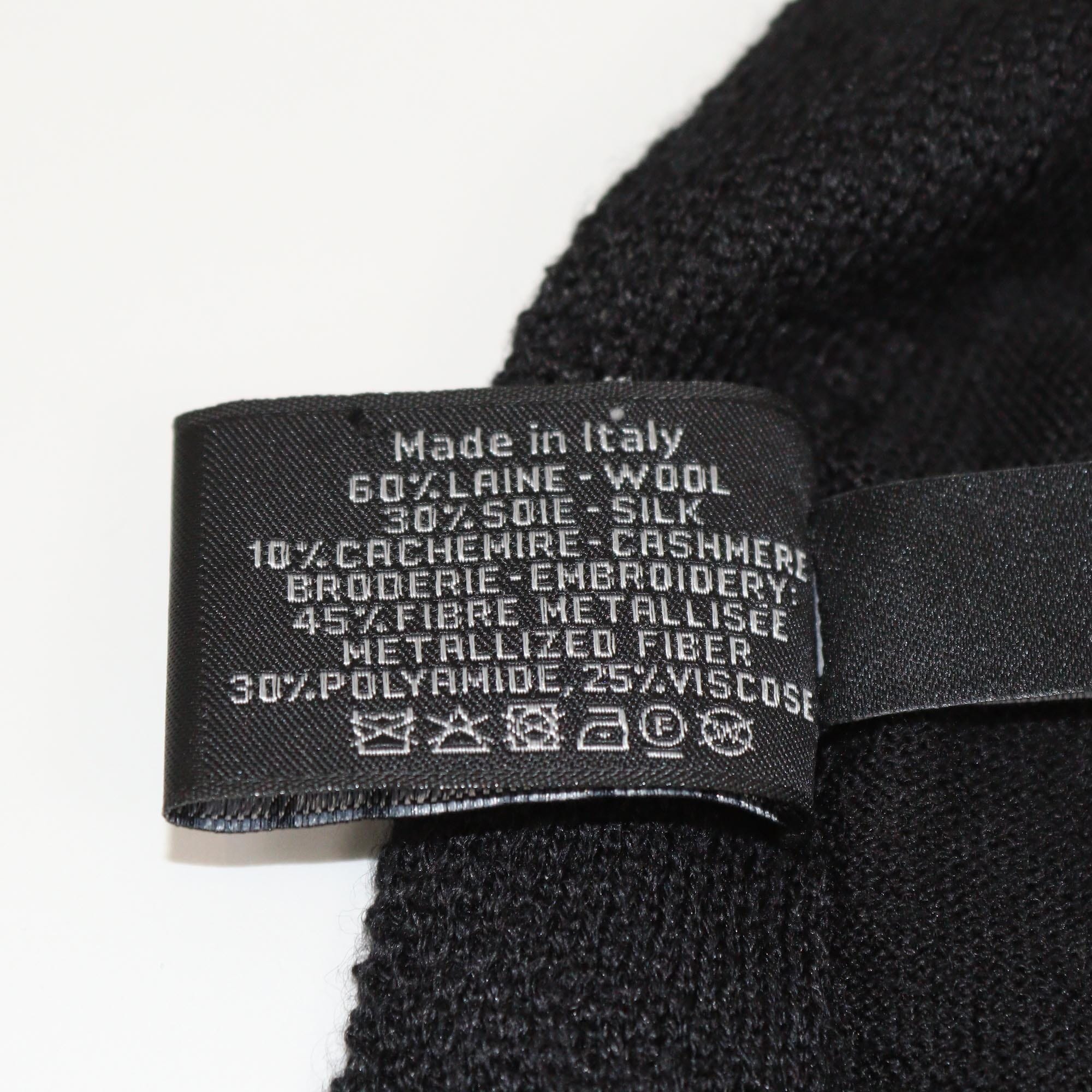 Chanel Black Logo Embroidered Scarf Womens Chanel