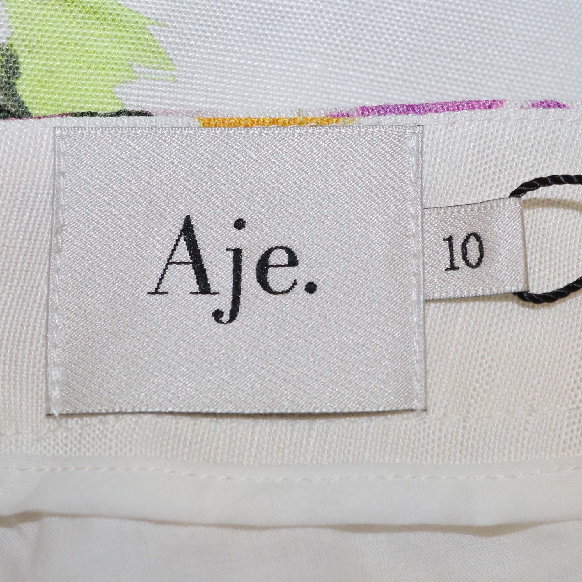 Aje Off White/Multicolor Linen Scattered Floral Print Constance Whipstitch Shirt & Pants Set