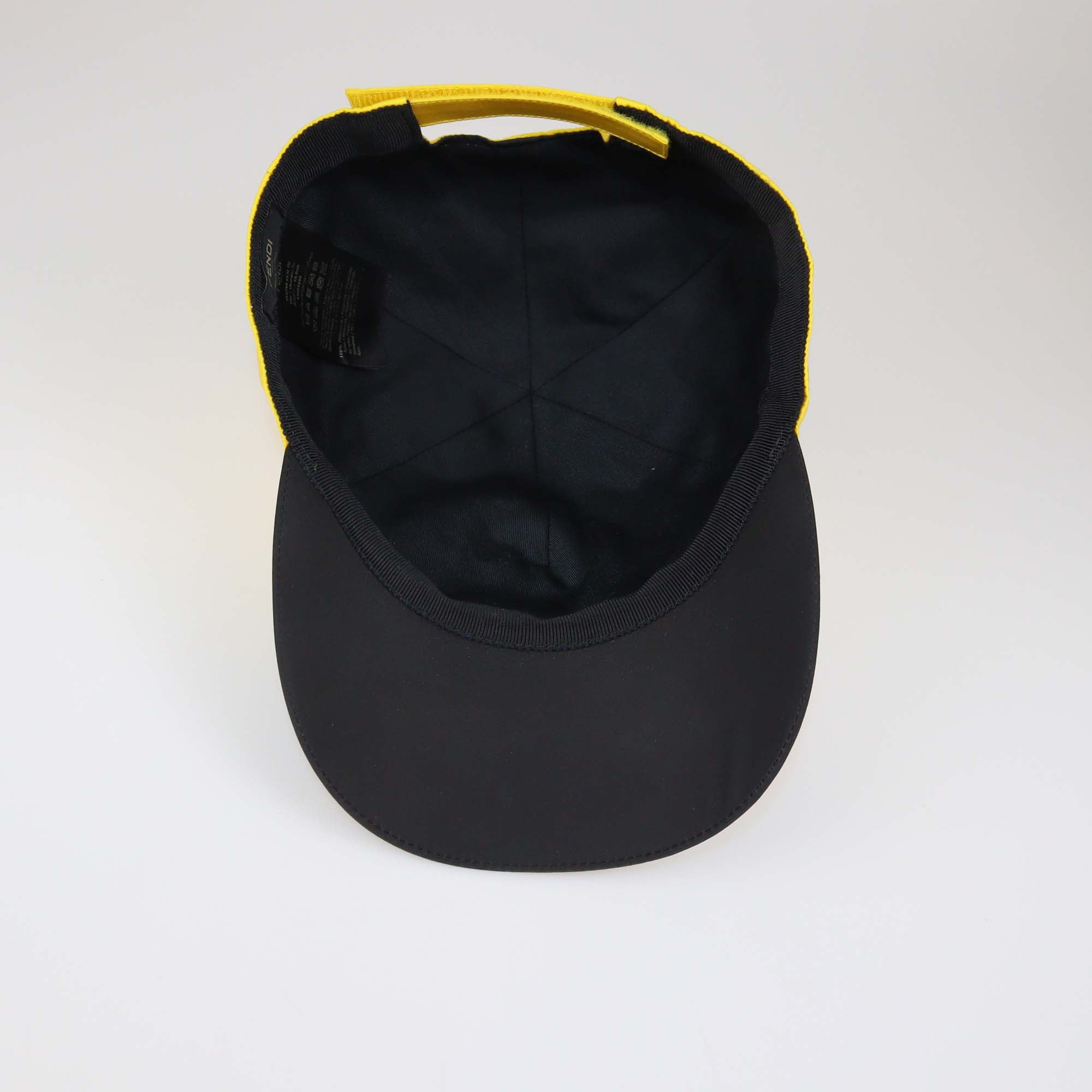 Fendi Yellow/Black Nylon Logo Patch Baseball Cap